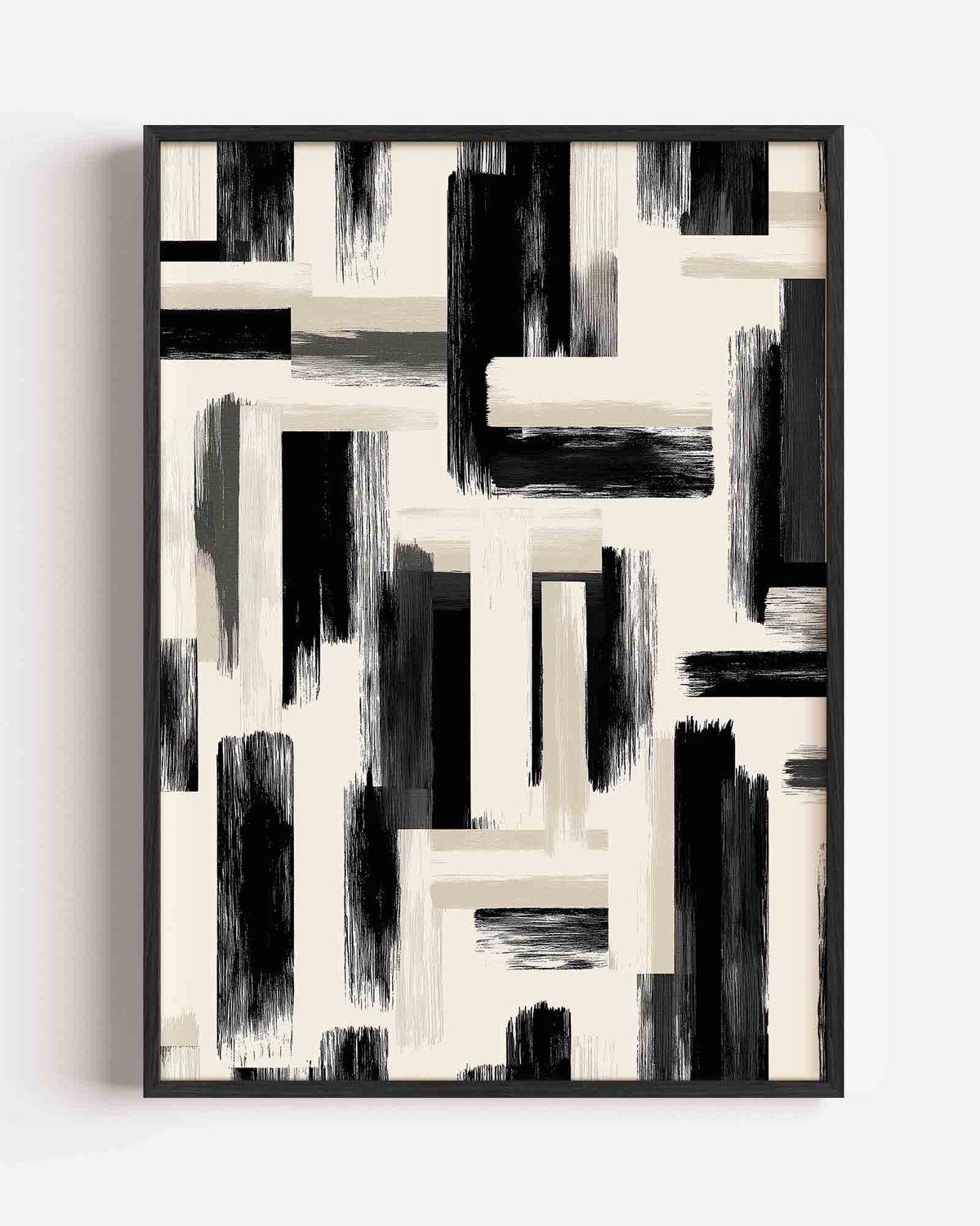 Abstracte penseelstreken – abstracte portret poster als wanddecoratie
