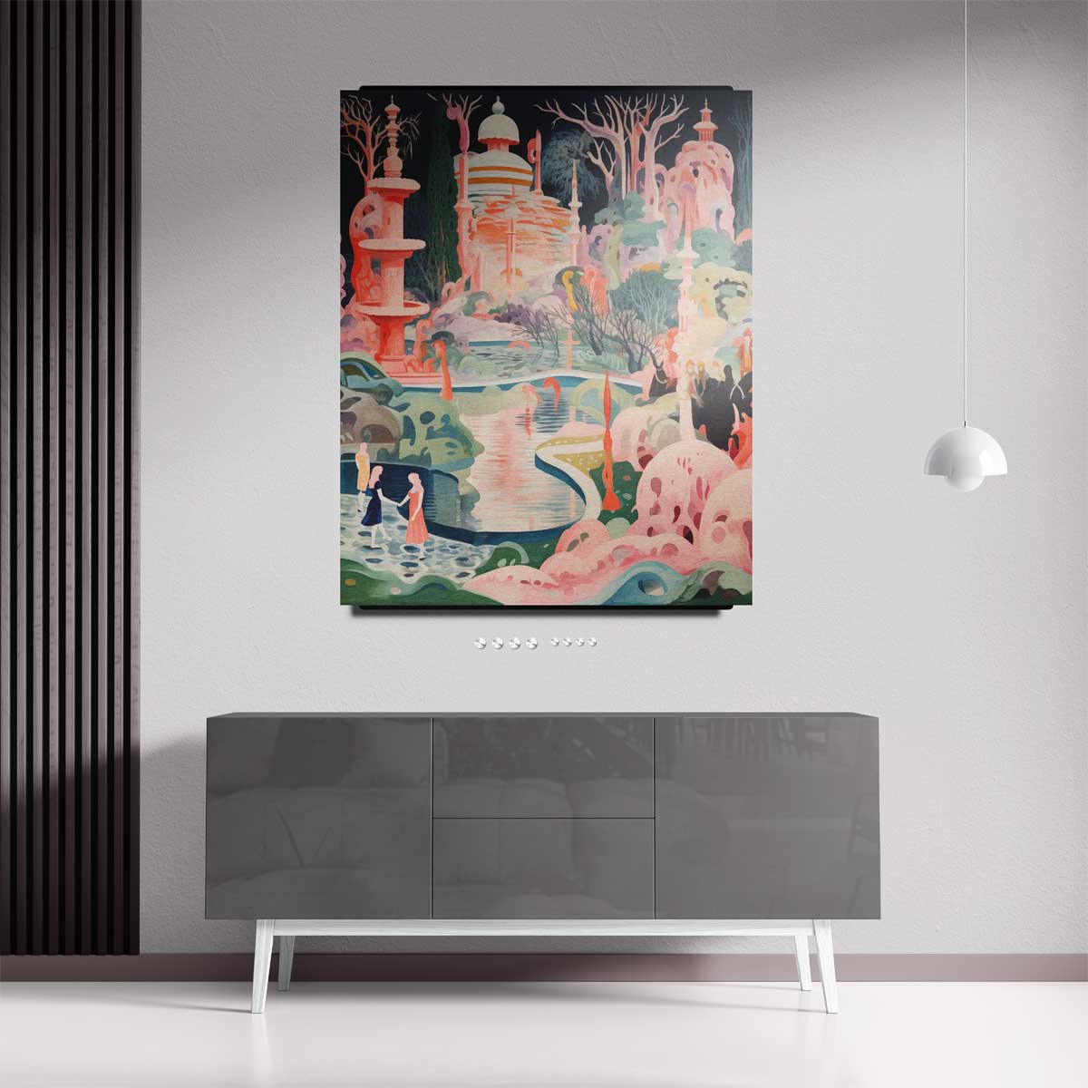 Droomachtig Fantasielandschap – staand kunstwerk voor modern interieur