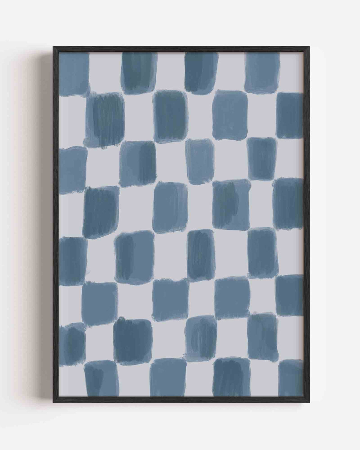 Blauwe vierkanten – Kunst & Design poster als staande wanddecoratie