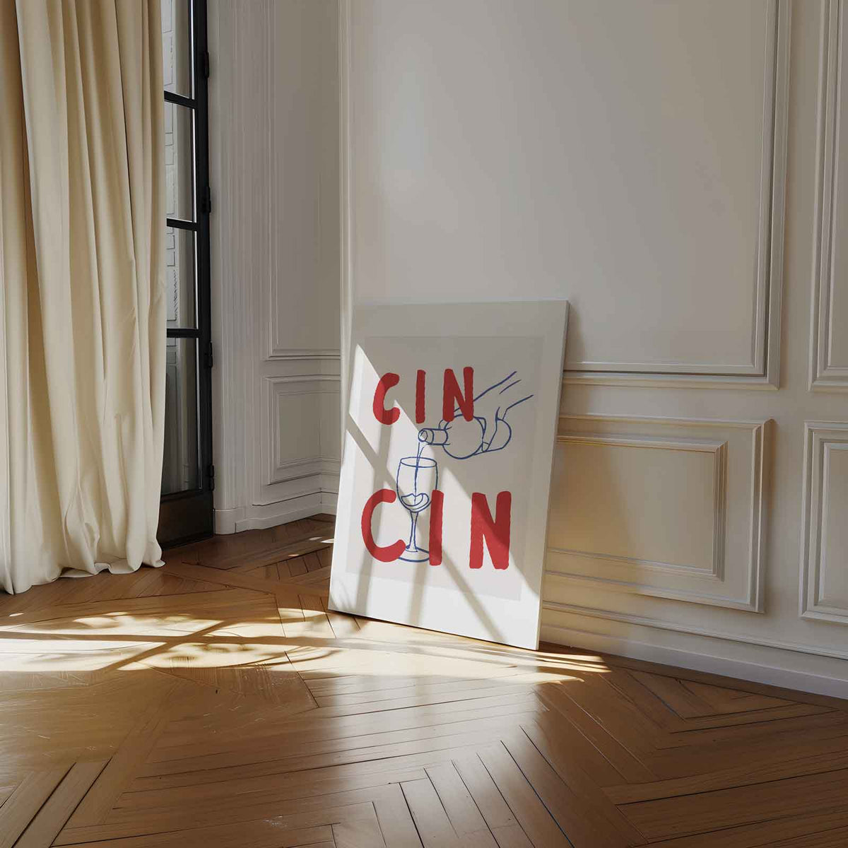 Cin Cin Illustratie – staand kunstwerk voor modern interieur