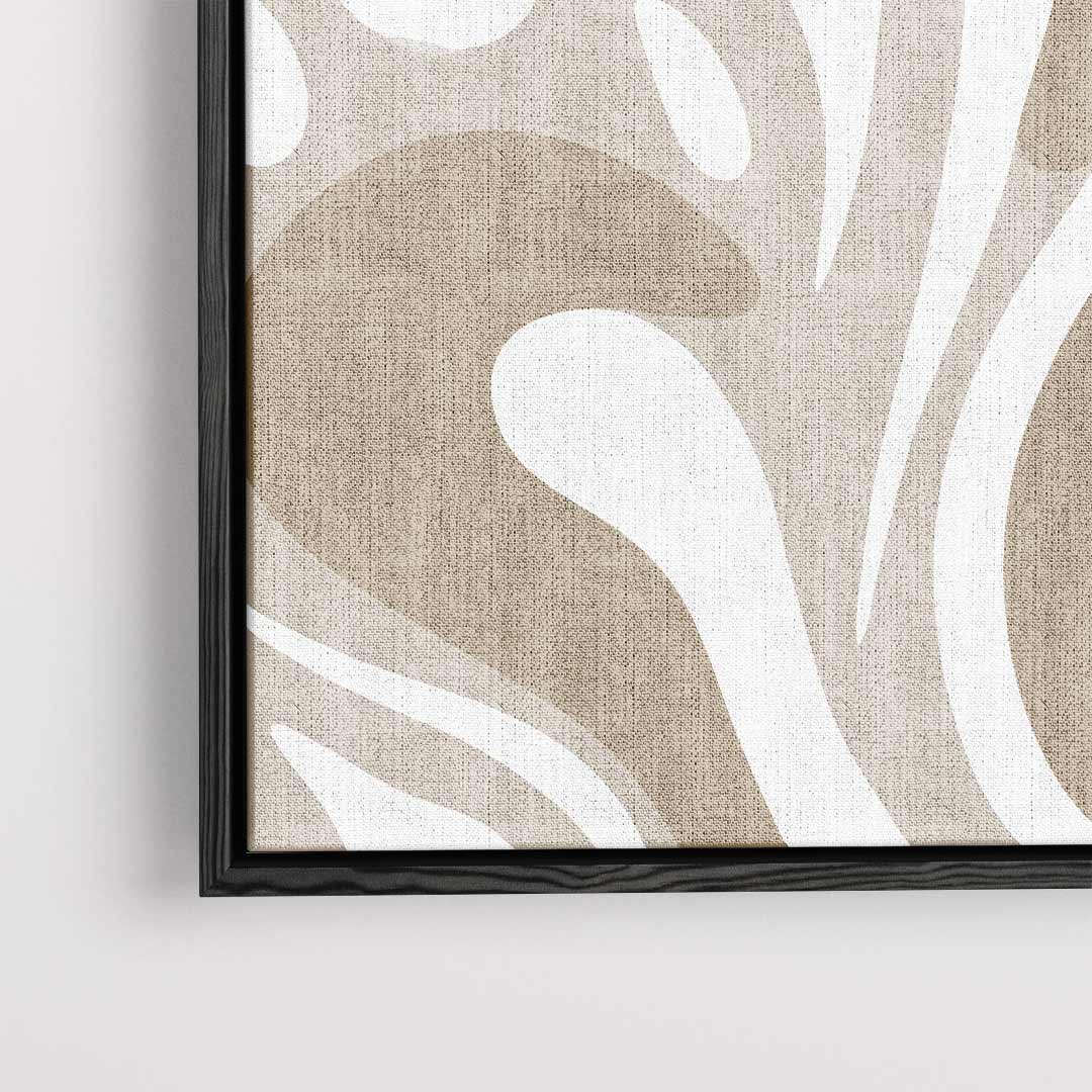 Natuurvloed in Beige – dibond kunstwerk als wanddecoratie
