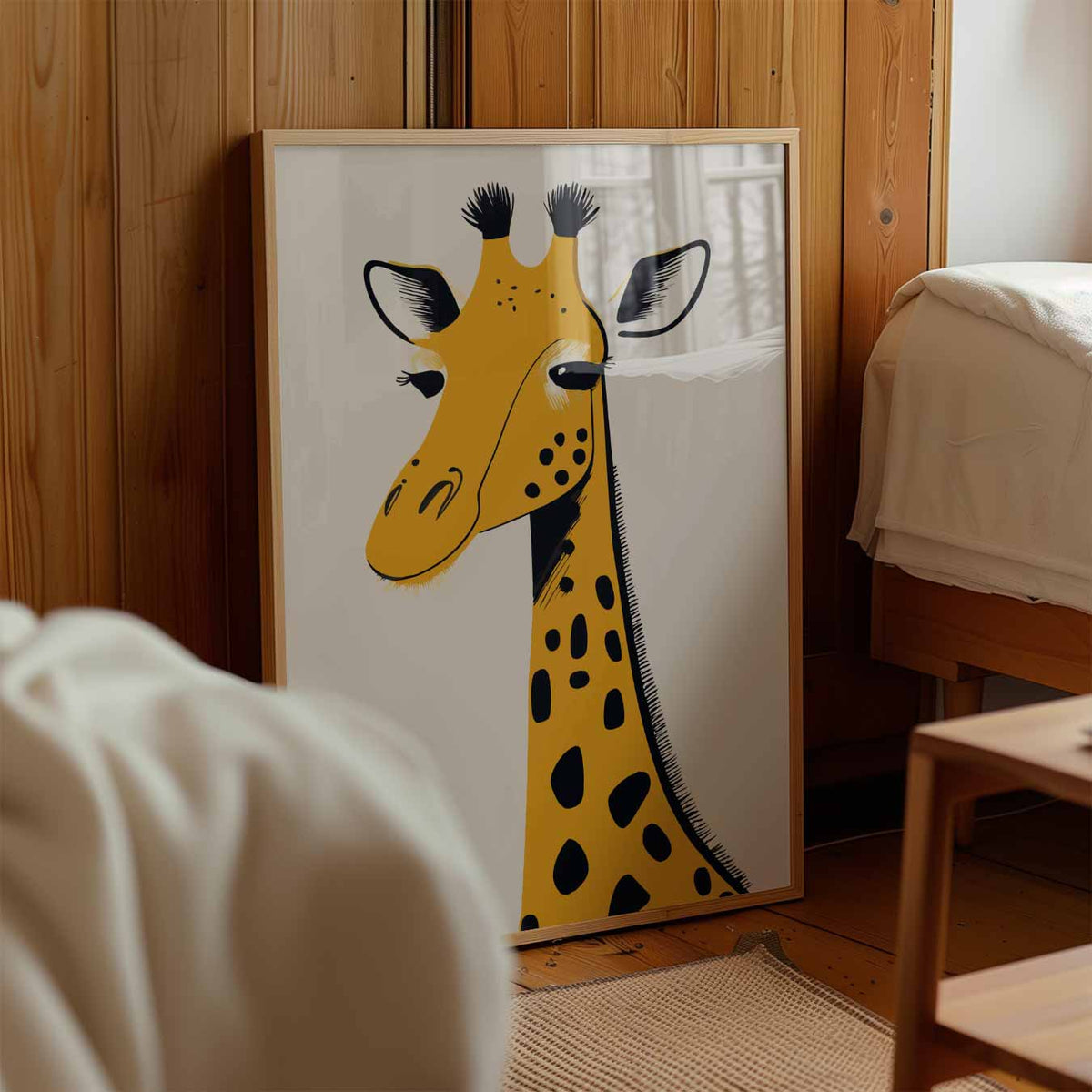 Stijlvolle Giraffen Print – kinderposter in staand formaat