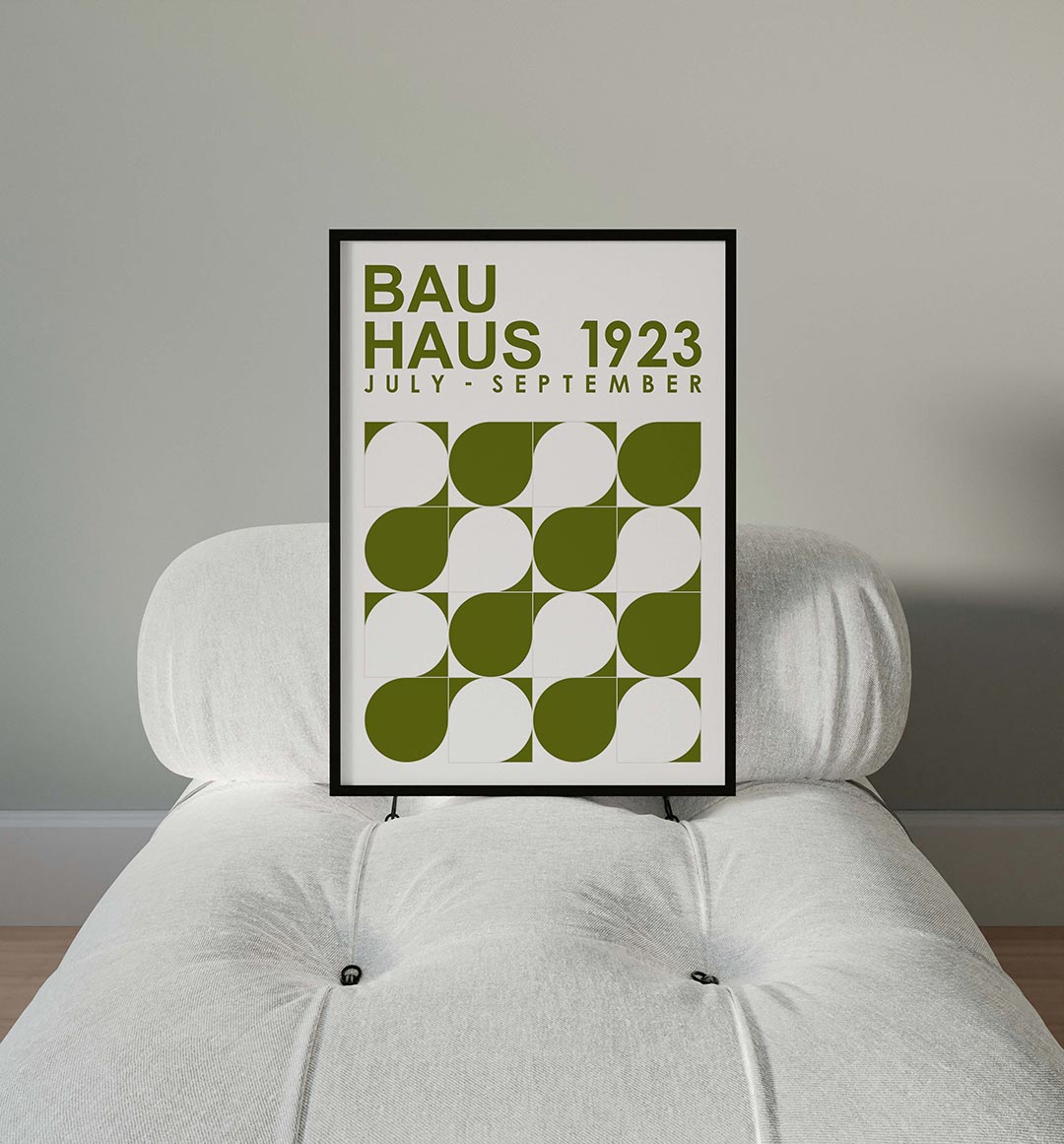 Vormritme en kleur – moderne Bauhaus wandkunst als poster