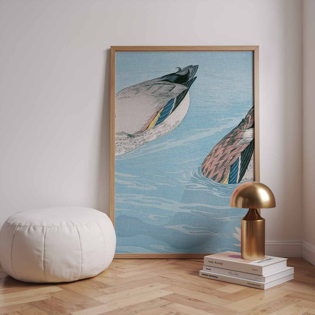 Rustige Eendendans – speelse wandkunst als portret kinderposter