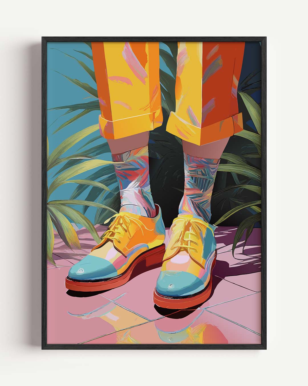 Kleurrijke Zomerschoenen – Popart en Streetart portret poster als wanddecoratie