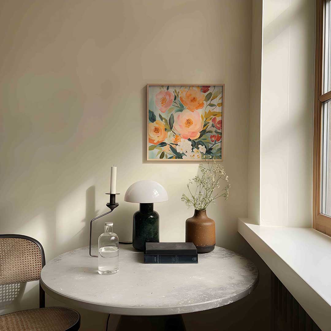 Bloemenpracht – botanische poster in vierkant formaat