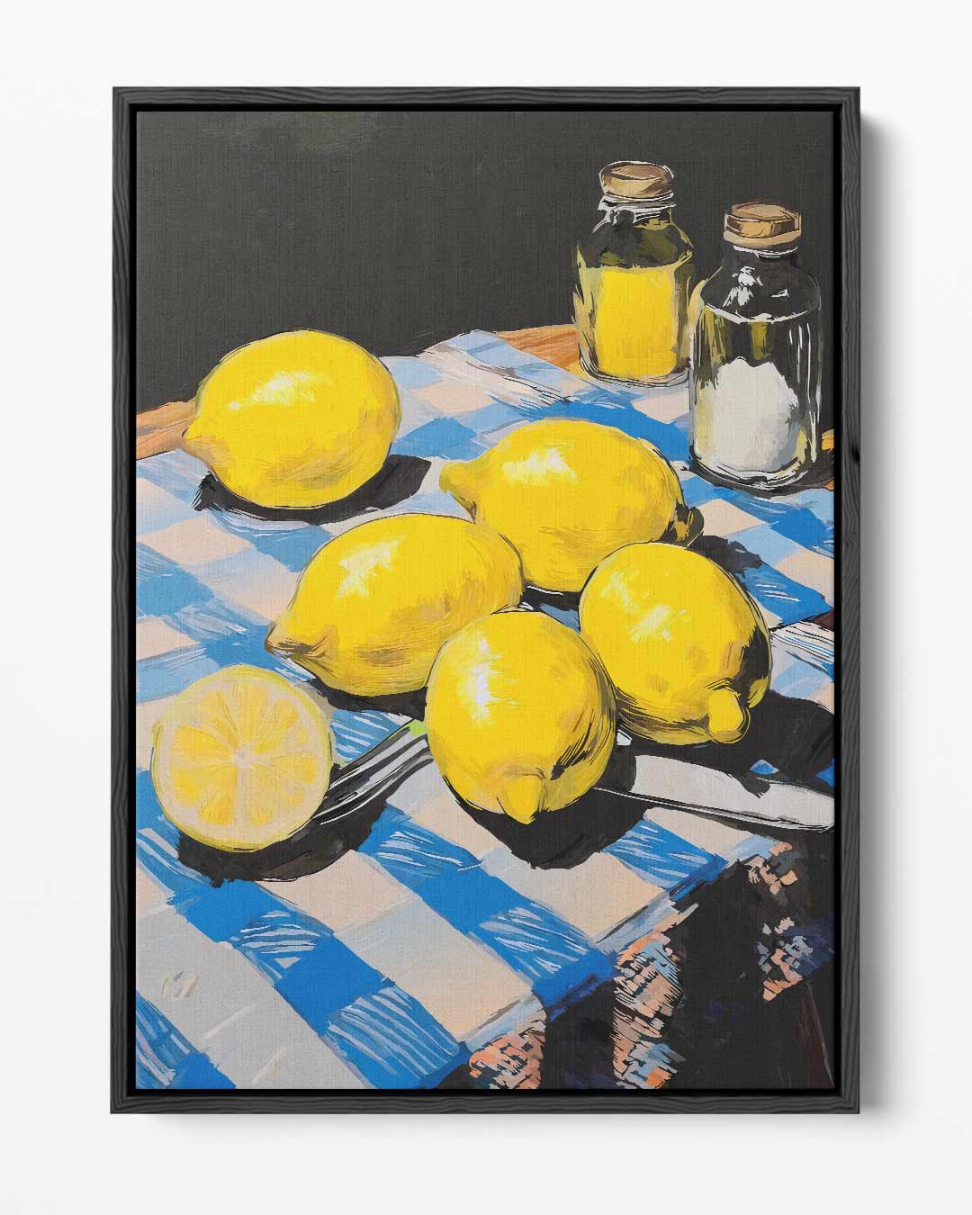 Citroentaferelen op Tafel – portret kunstwerk als wanddecoratie