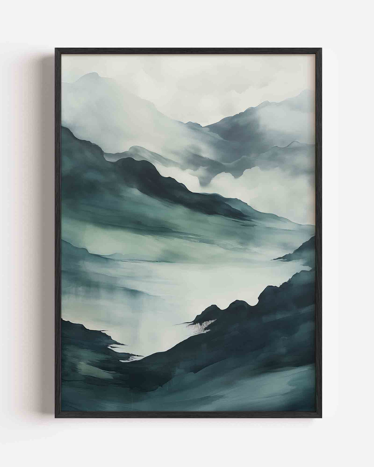 Mistige bergen – natuur portret poster als wanddecoratie