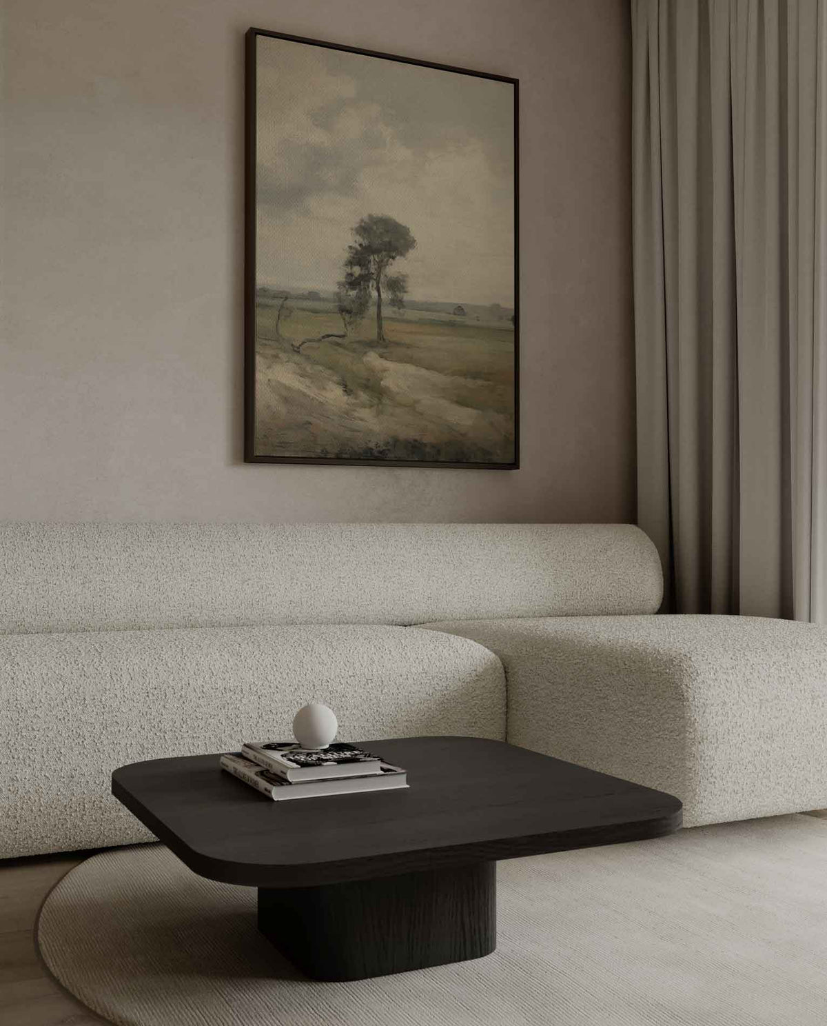 Eenzame Boom in Landschap – dibond wanddecoratie in staand formaat