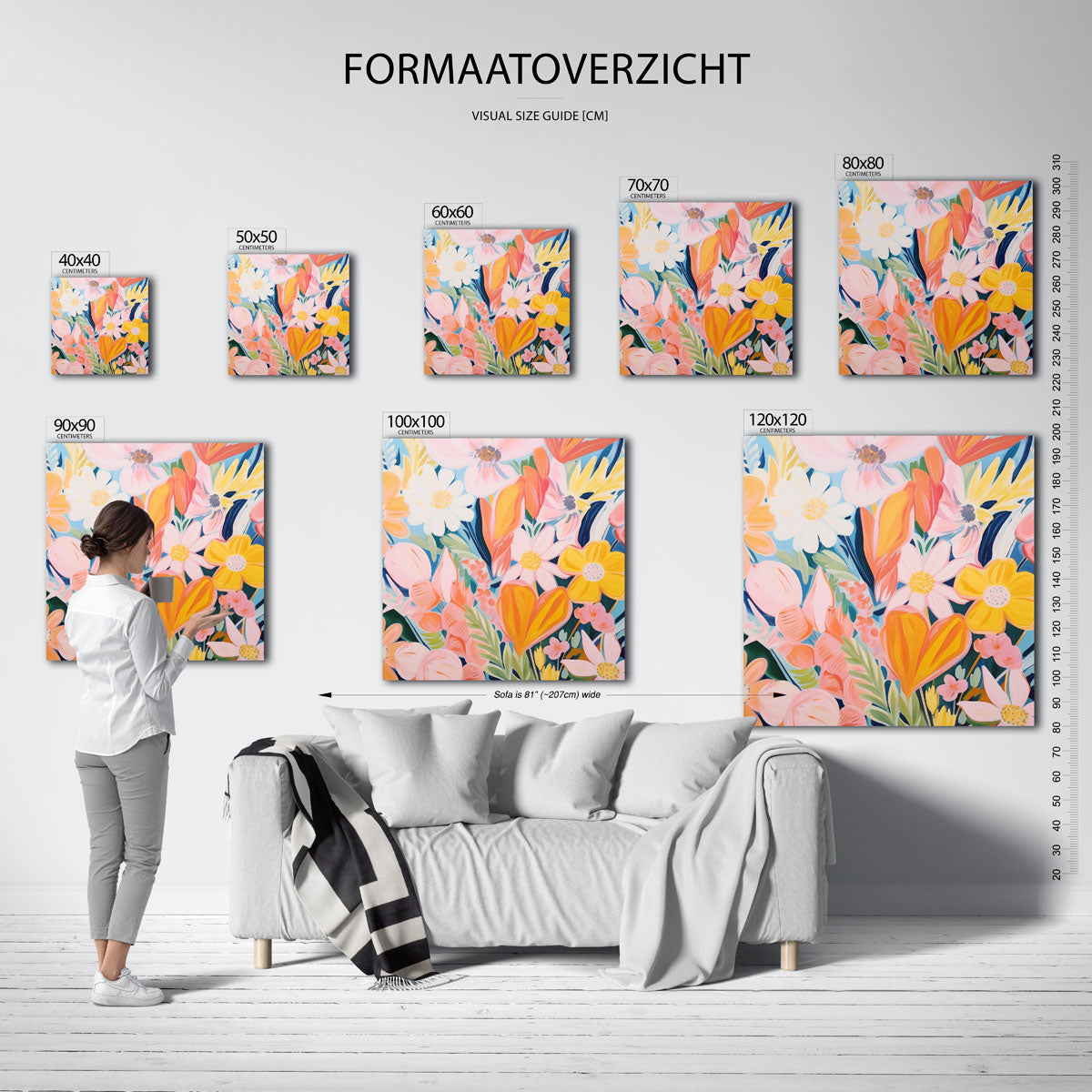 Bloemenexplosie – vierkante muurposter met bloemen