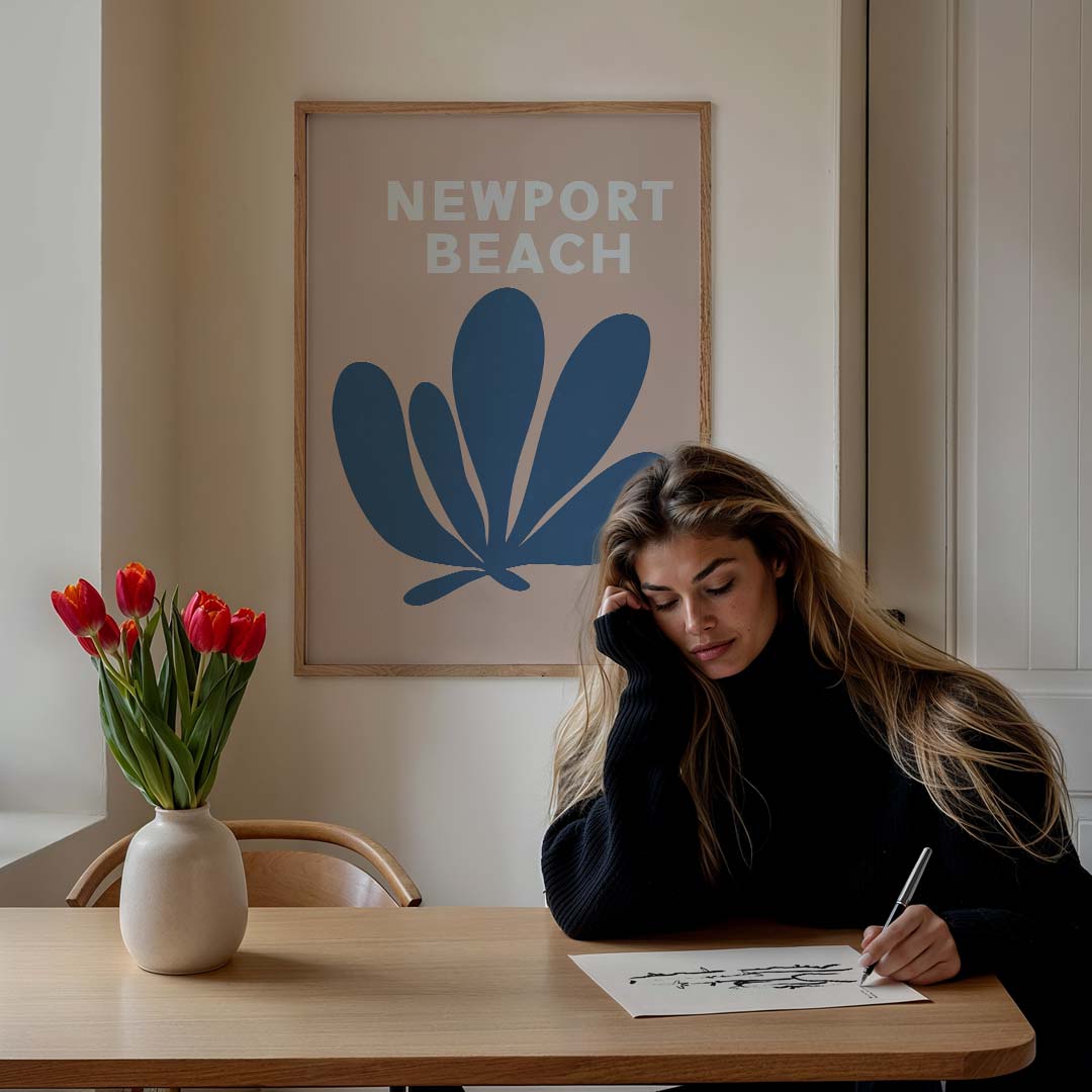 Stijlvolle Newport Beach – staande zomer wanddecoratie van WallArtistic