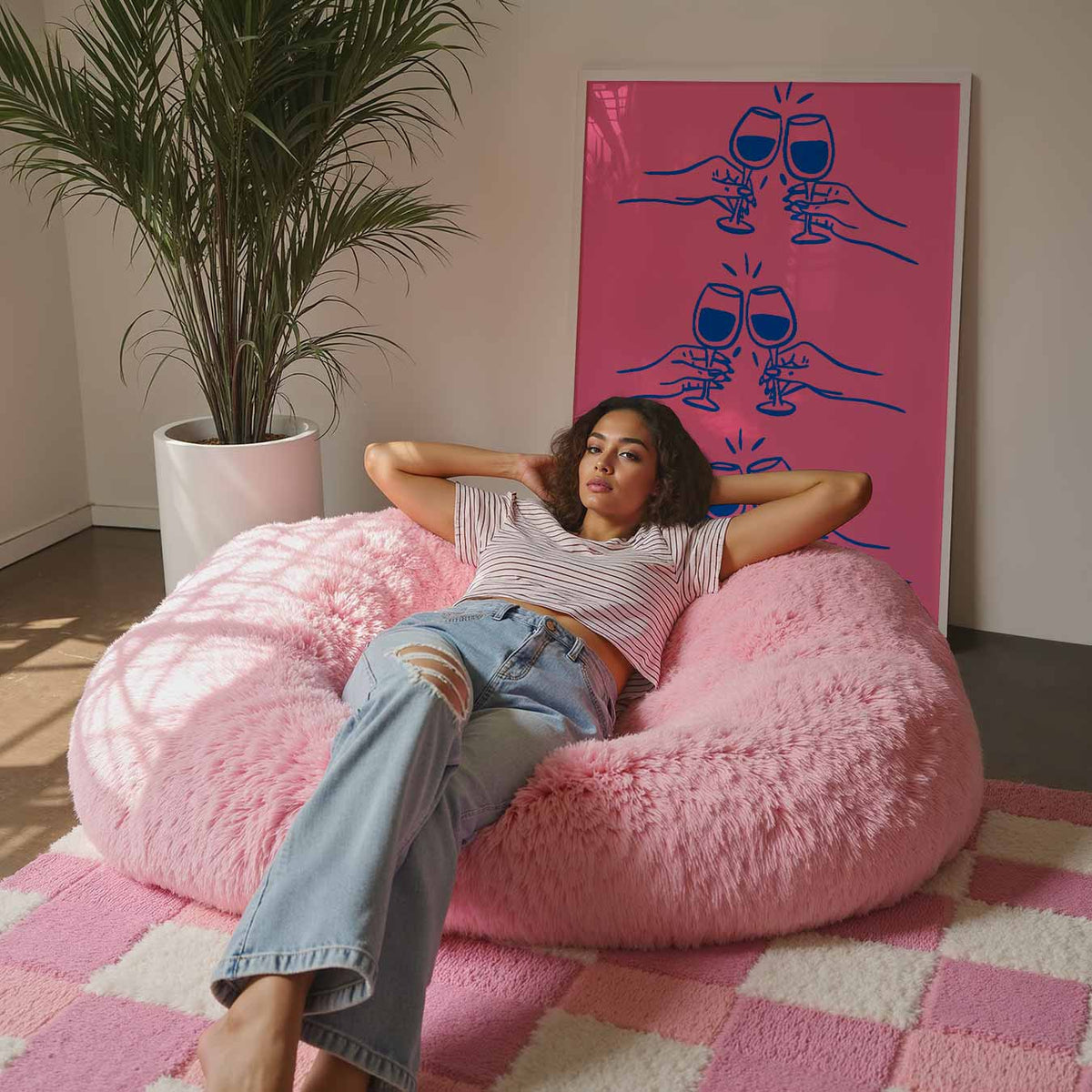 Proostende Wijnglazen – zomerse wandkunst als portret poster
