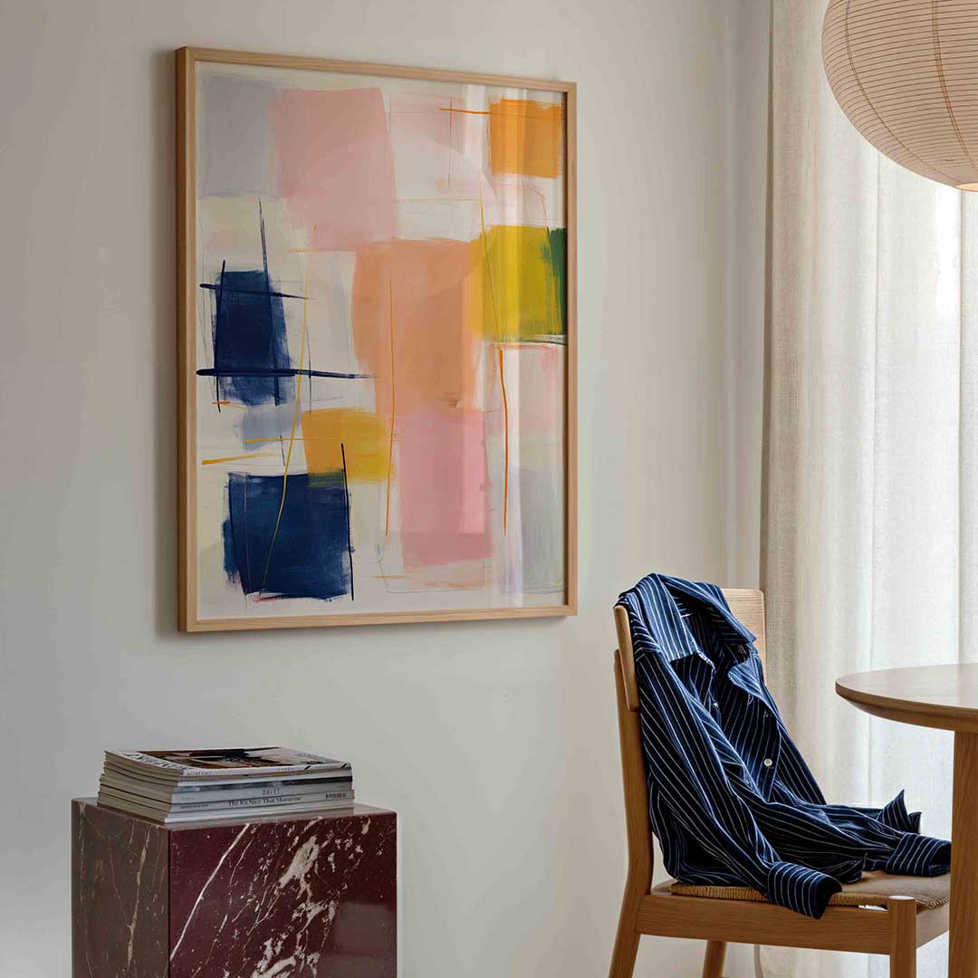 Abstracte vormen – kleurrijke illustratie poster in staand formaat