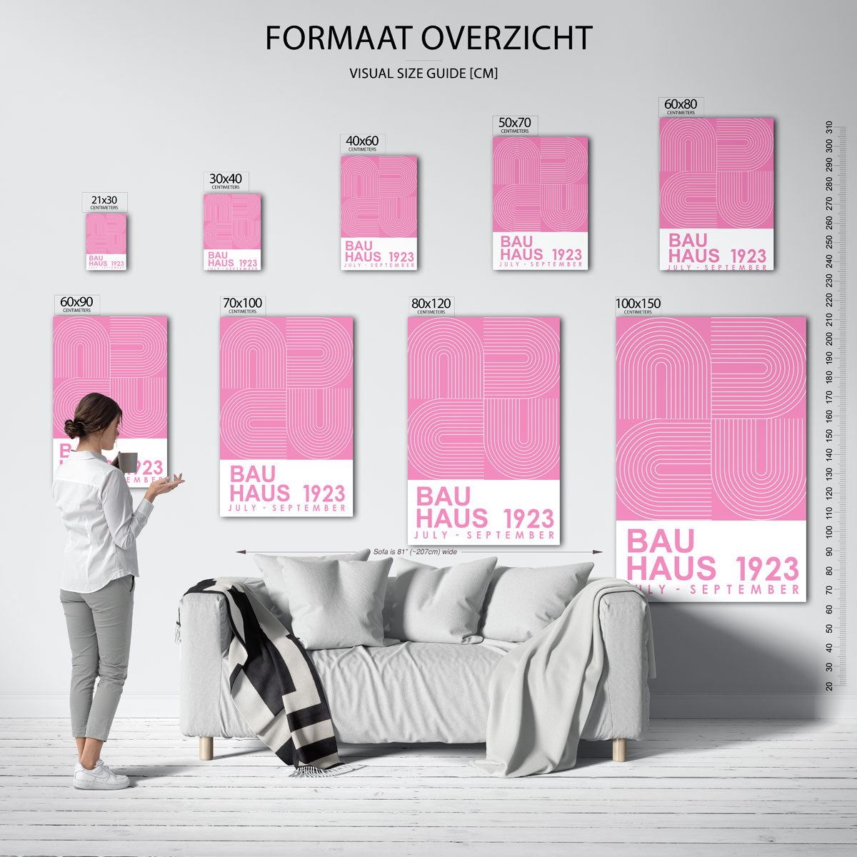Lijnen en vlakkenspel – geometrische poster in Bauhaus-stijl van WallArtistic