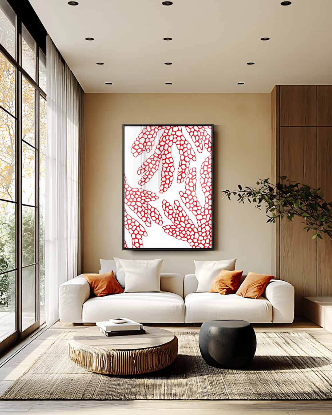 Bloemige Koraalvormen – staand kunstwerk voor modern interieur