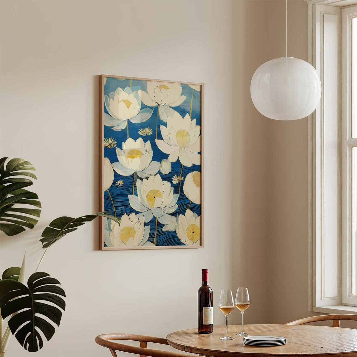 Dromerige Lotusbloem – keukenposter in staand formaat