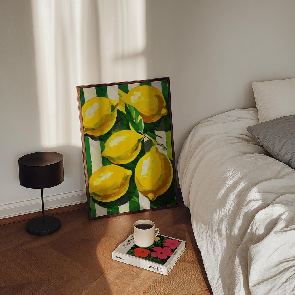 Frisse Citroen Sfeer – staande zomer wanddecoratie van WallArtistic