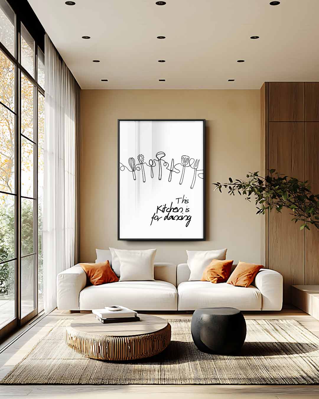 Dansende Keukentools Print – staande wandkunst voor woonkamer of interieur
