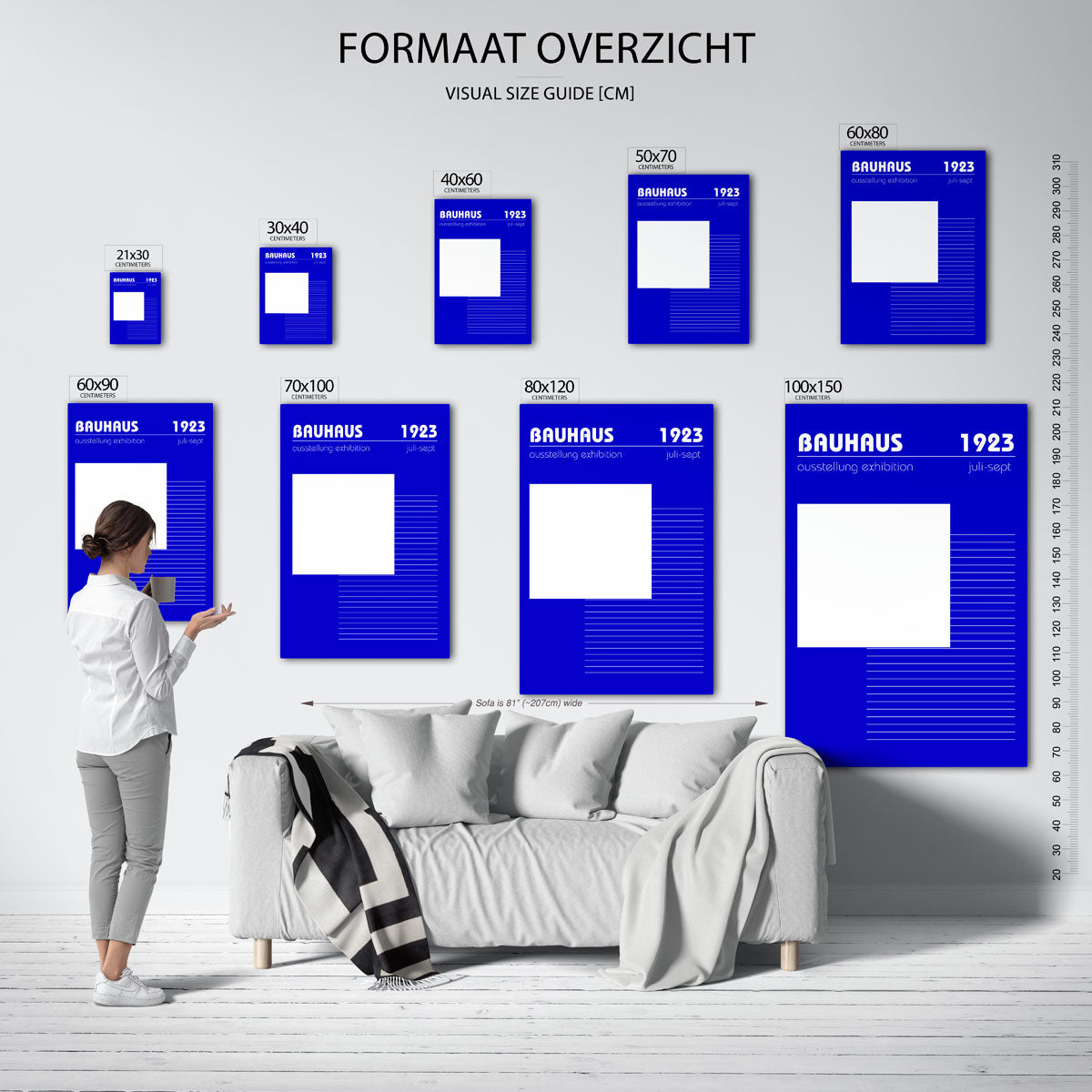 Lijnen en vlakkenspel – geometrische poster in Bauhaus-stijl van WallArtistic