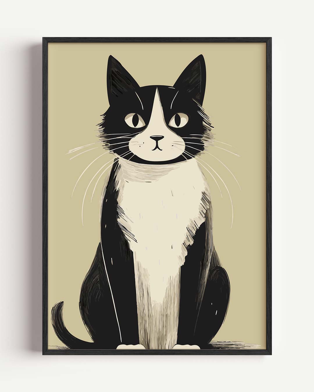Schattige Kat Kunstposter – dieren portret poster als wanddecoratie