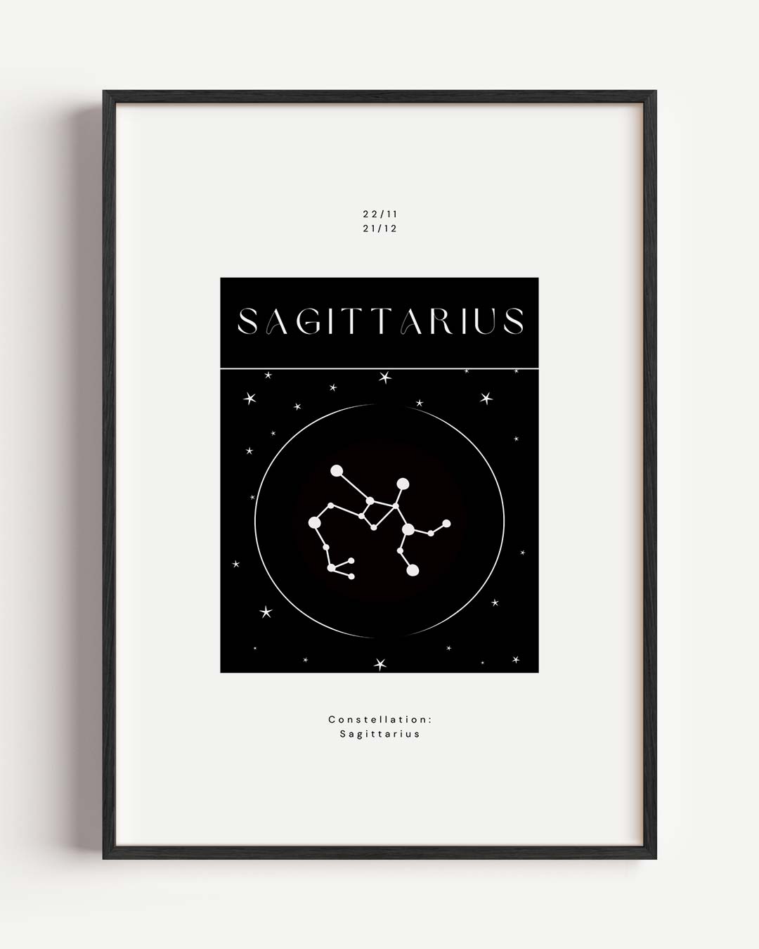 Stijlvolle Boogschutter Constellatie – mindful portret poster als wanddecoratie