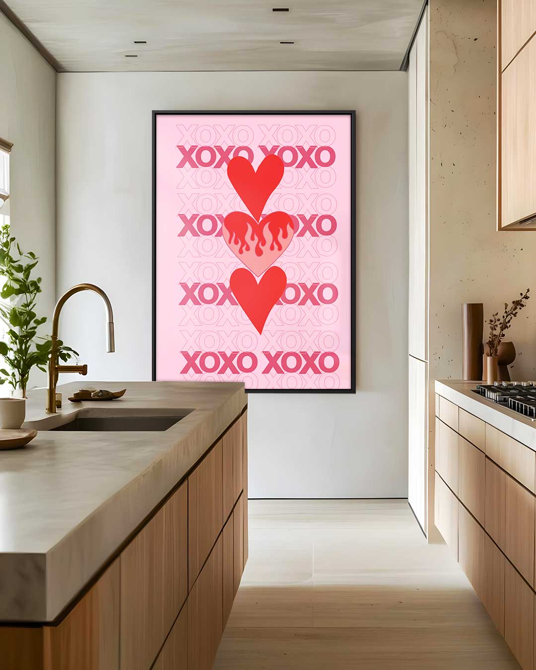 Vurige Harten Poster – dibond wanddecoratie in staand formaat
