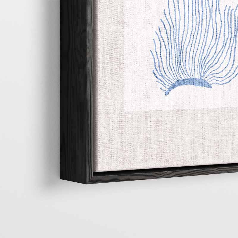 Blauwe Zeeplanten Illustratie – dibond wanddecoratie in staand formaat