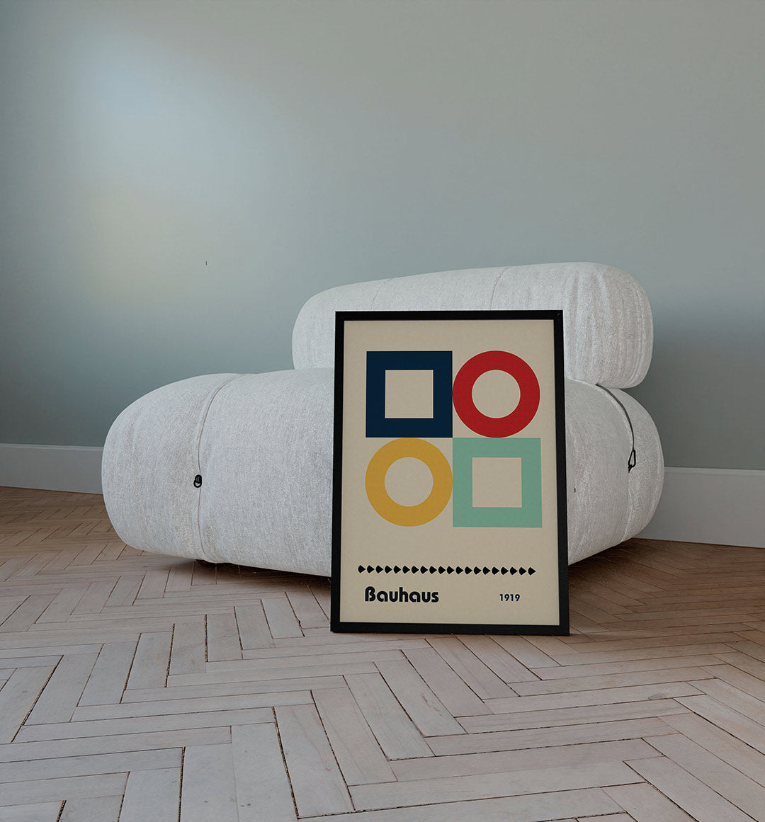 Vorm en kleur – staande Bauhaus poster voor aan de muur