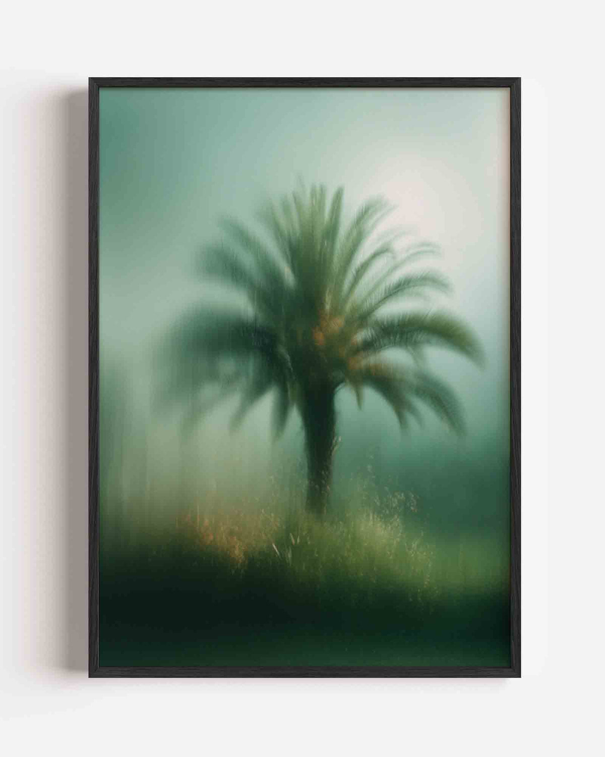 Palmboom in mist – jungle portret poster als wanddecoratie