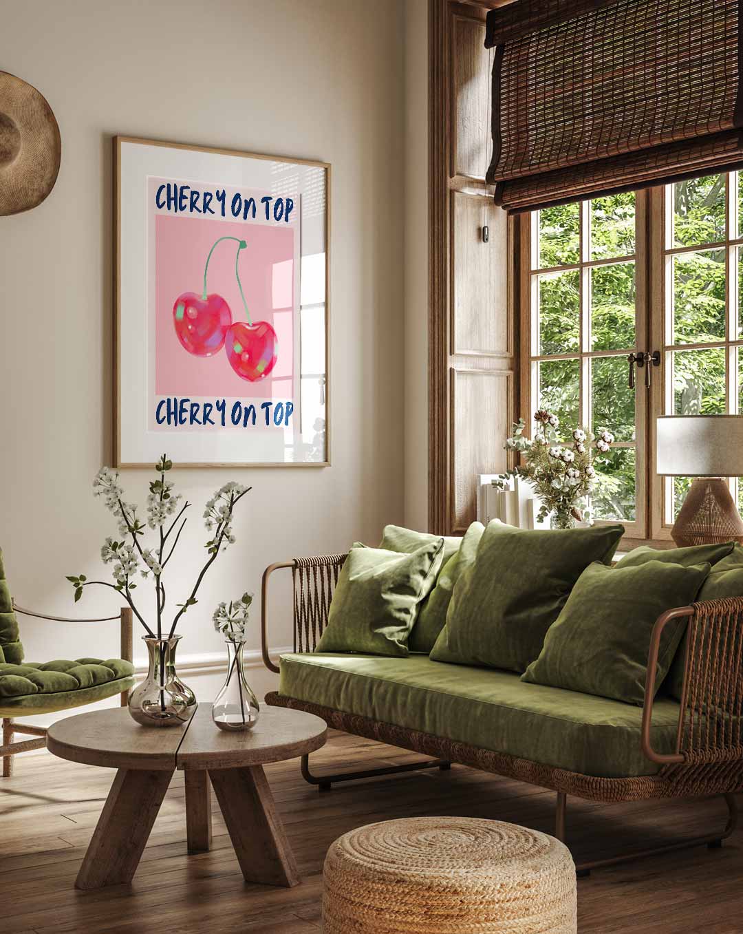 Cherry On Top – staande muurposter met Popart uitstraling