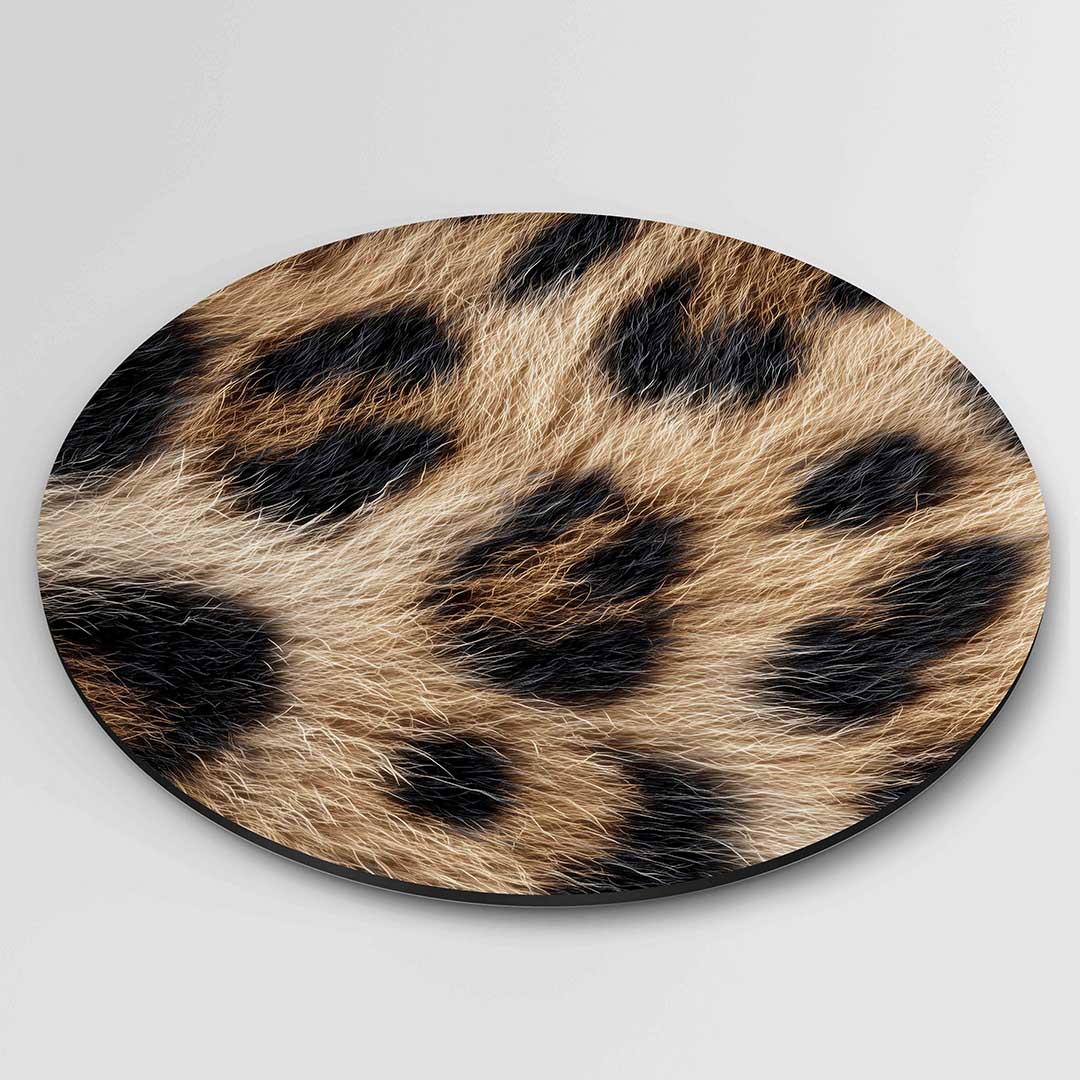 Luipaardprint – ronde safari wanddecoratie van WallArtistic