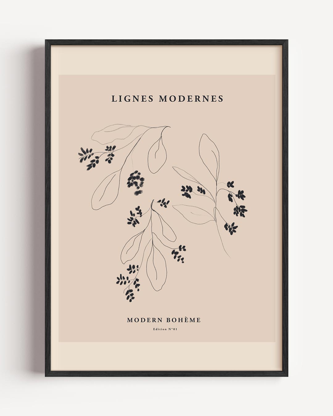 Moderne Boho Lijntekening – boheme portret poster als wanddecoratie