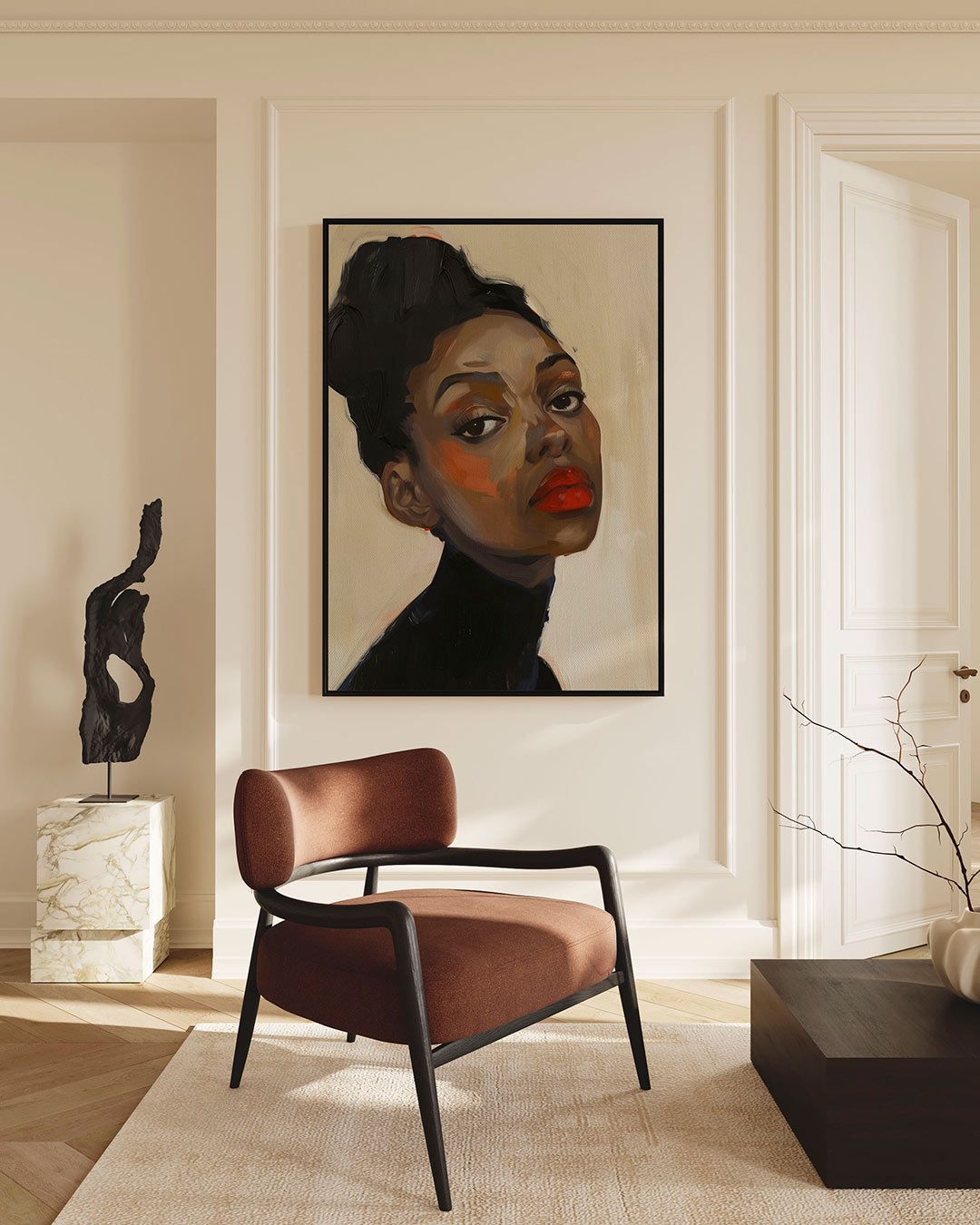 Portretstudie – staand wanddecoratie kunstwerk