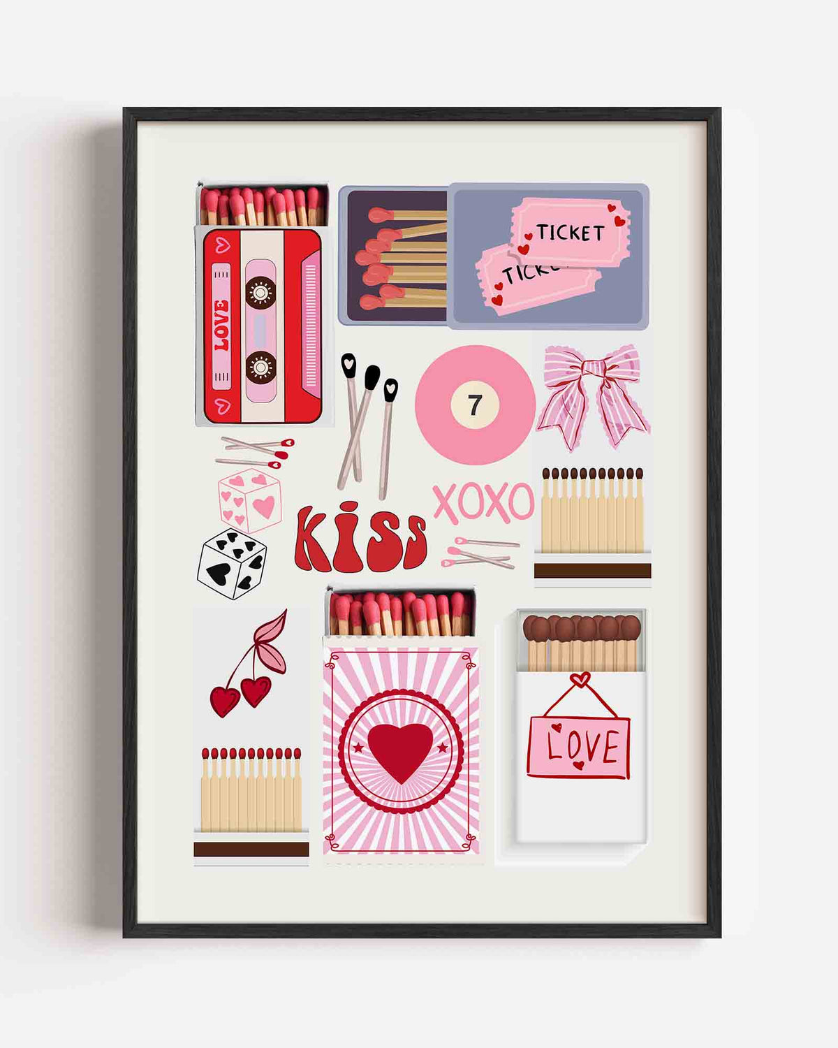 Liefdevolle symbolen – Pop Art portret poster als wanddecoratie
