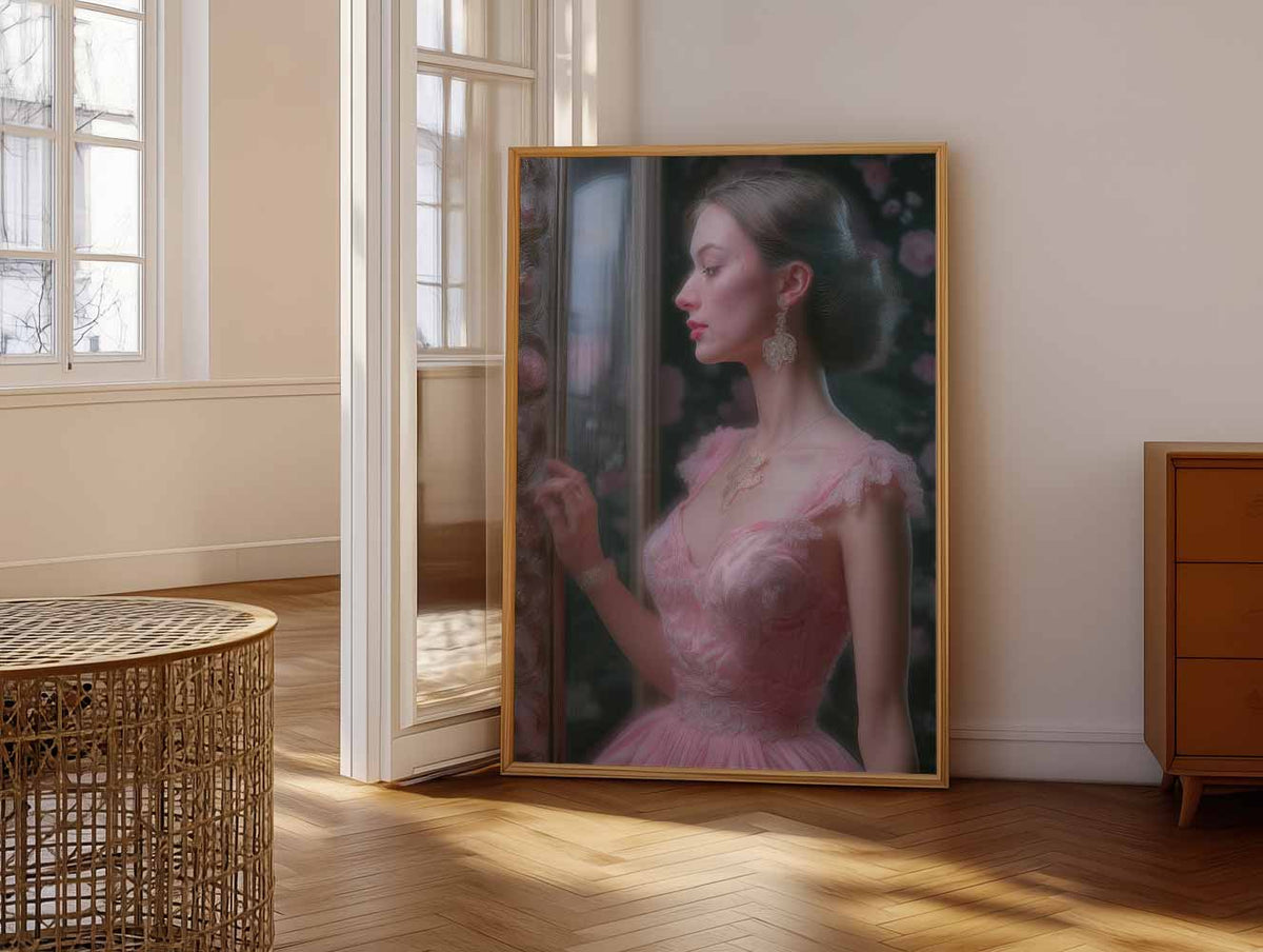 Dromerige Elegantie in Roze – vrolijke paasillustratie als portret poster