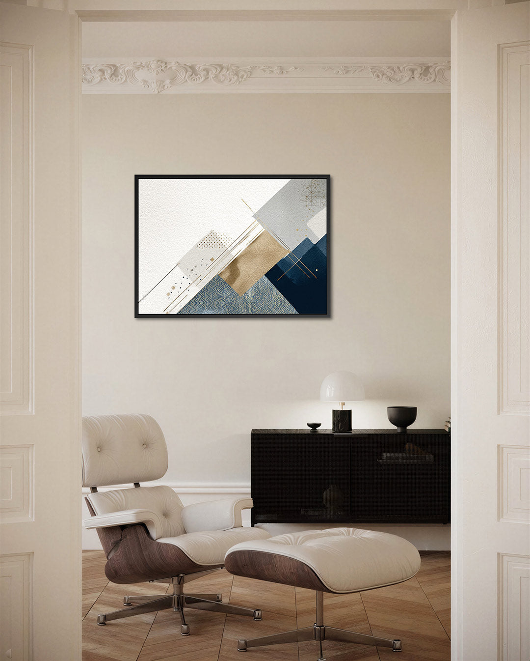 Geometrische compositie – Overlappende – liggende wanddecoratie