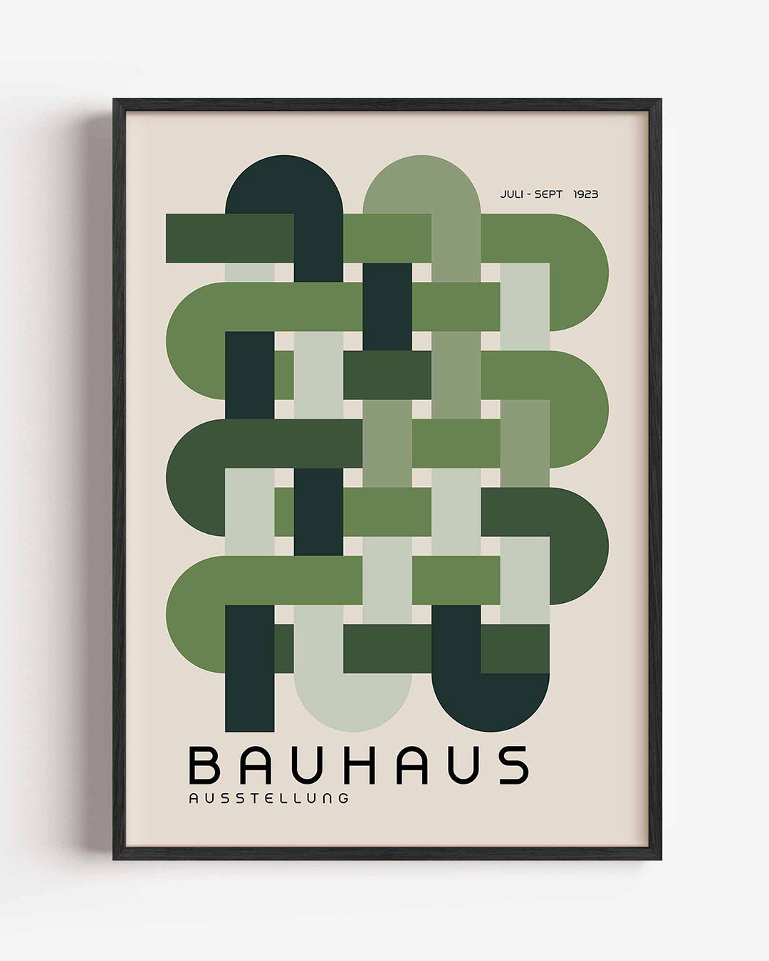 Geweven vormen – staande Bauhaus poster als wanddecoratie