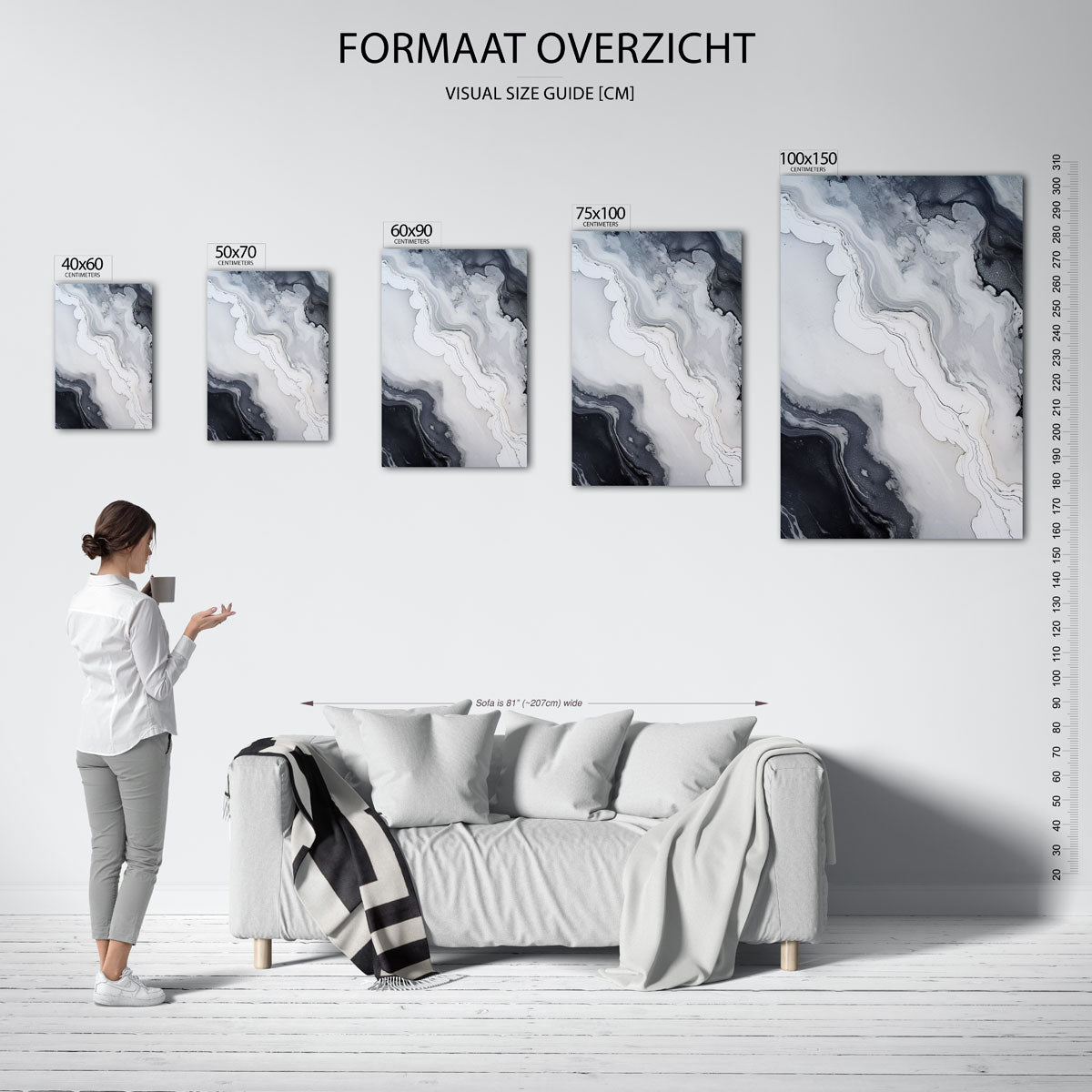 Organische vormen – staand wanddecoratie kunstwerk