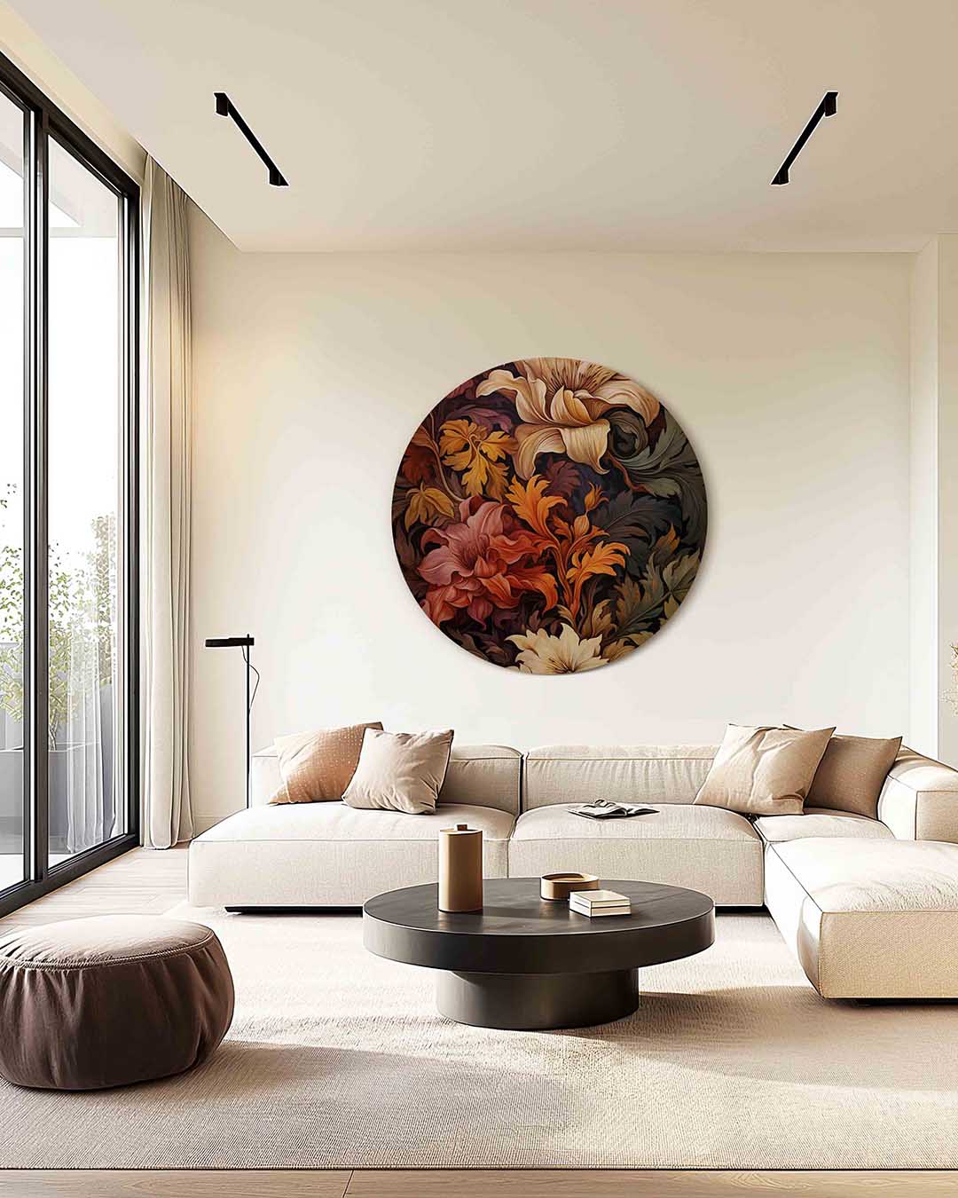 Bloemenpracht – safari muurcirkel als ronde wanddecoratie