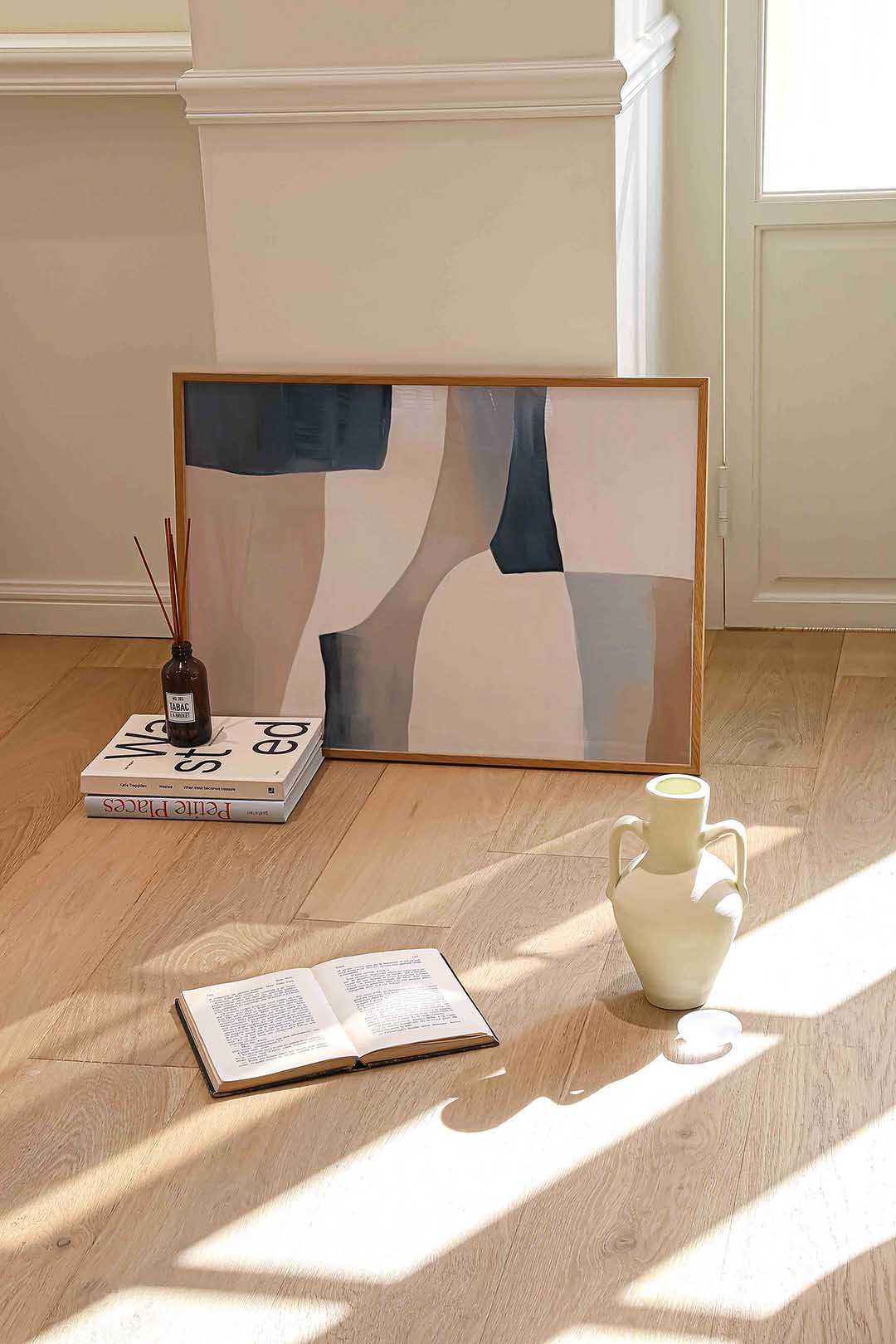 Abstracte vormen – liggende kleurrijke abstracte wanddecoratie van WallArtistic