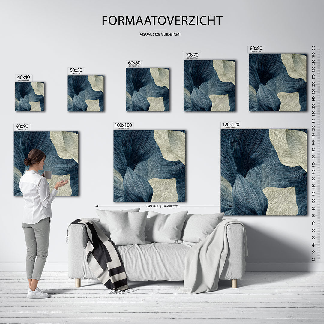 Organische lijnen kunstwerk – materiaalweergave – dit kunstwerk toont vloeiende, organische vormen met een spel van lijnen in