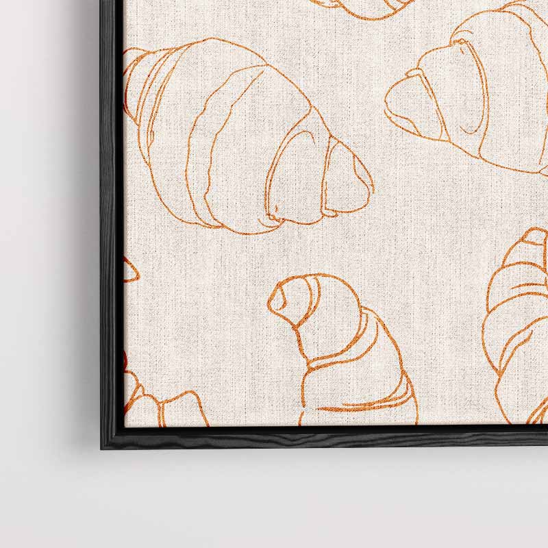 Croissant Illustratie Patroon – modern portret kunstwerk van WallArtistic