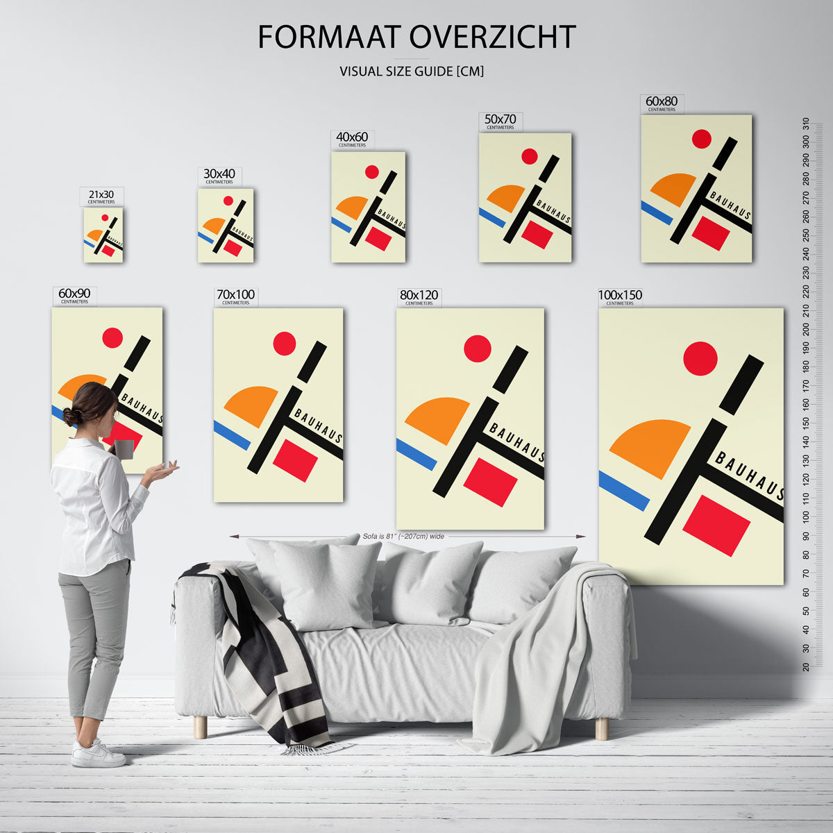 Vormen en vlakkenspel – geometrische poster in Bauhaus-stijl van WallArtistic