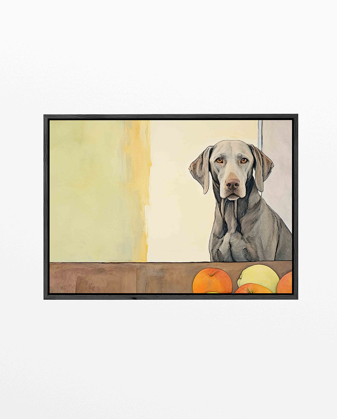 Hond en fruit – liggend wanddecoratie kunstwerk