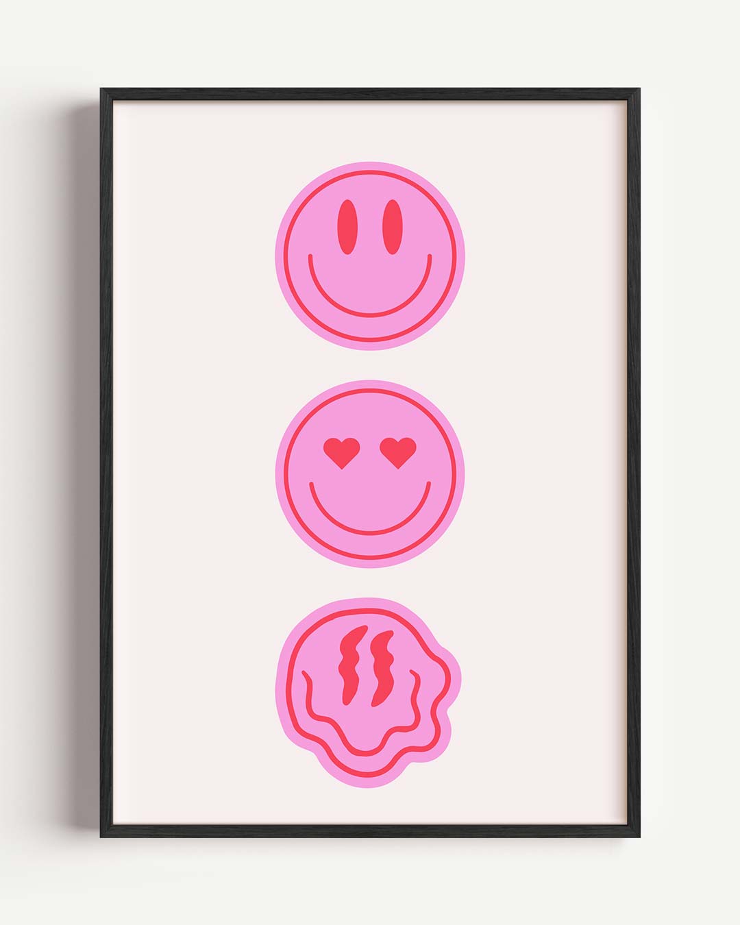 Kleurrijke Emoticon Vibes – zomer portret poster als wanddecoratie
