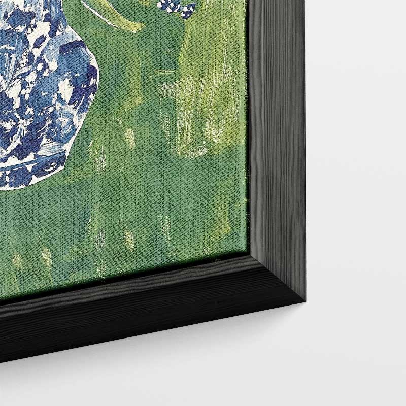 Bloemenpracht in Blauwe Vaas – portret wandkunst van WallArtistic
