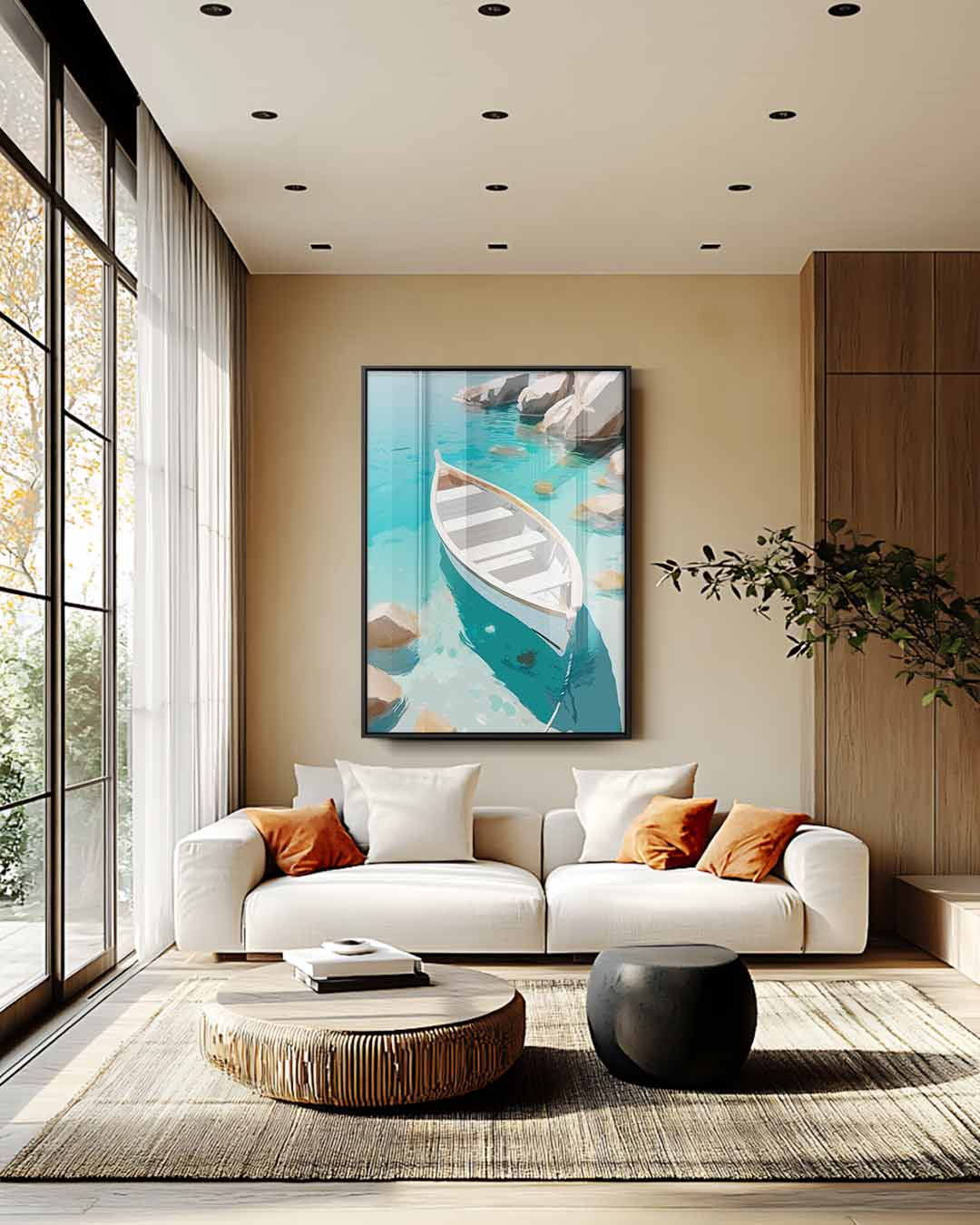 Rust op de Golven – plexiglas wanddecoratie in portret formaat