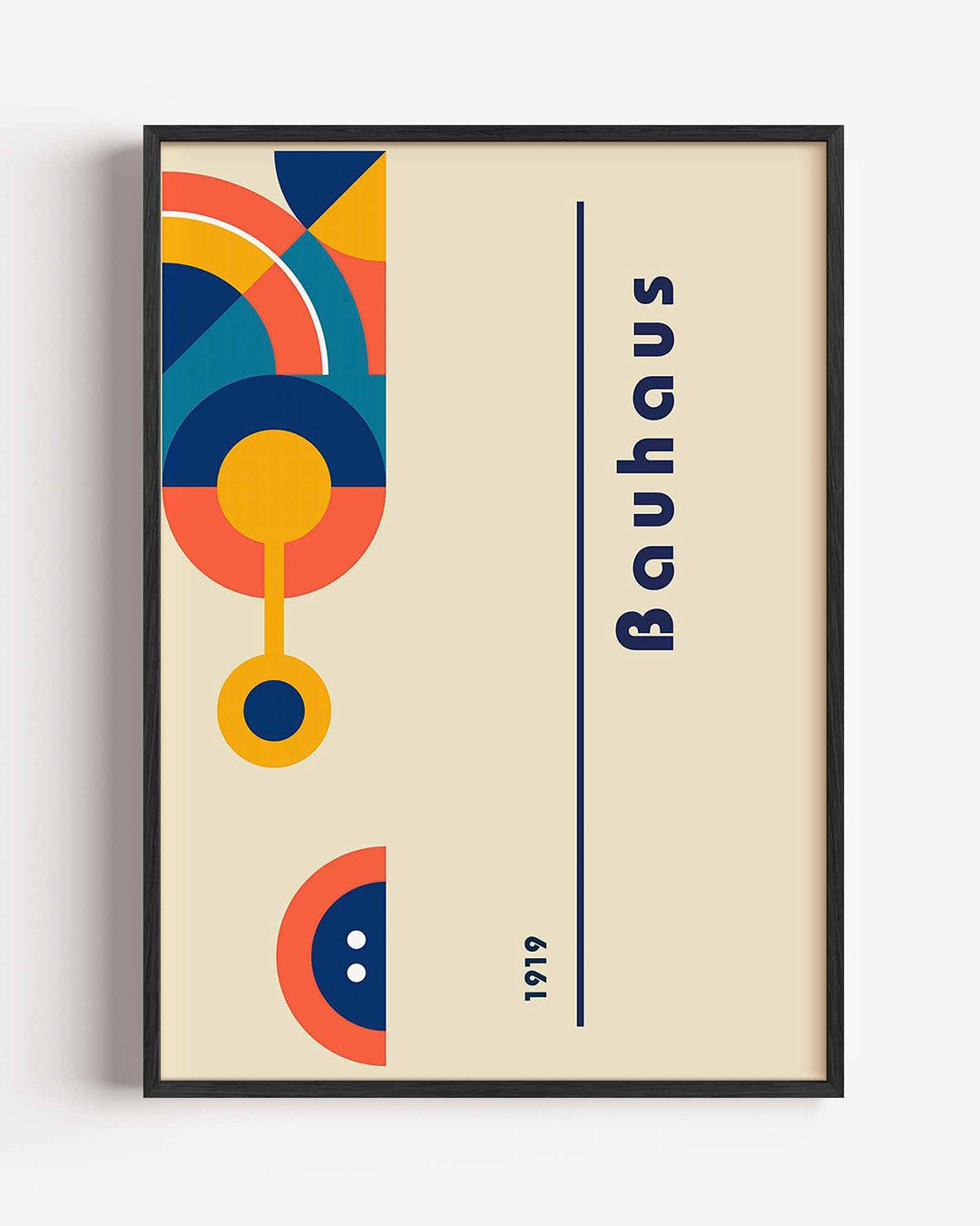 Vormen en vlakkenspel – staande Bauhaus poster als wanddecoratie