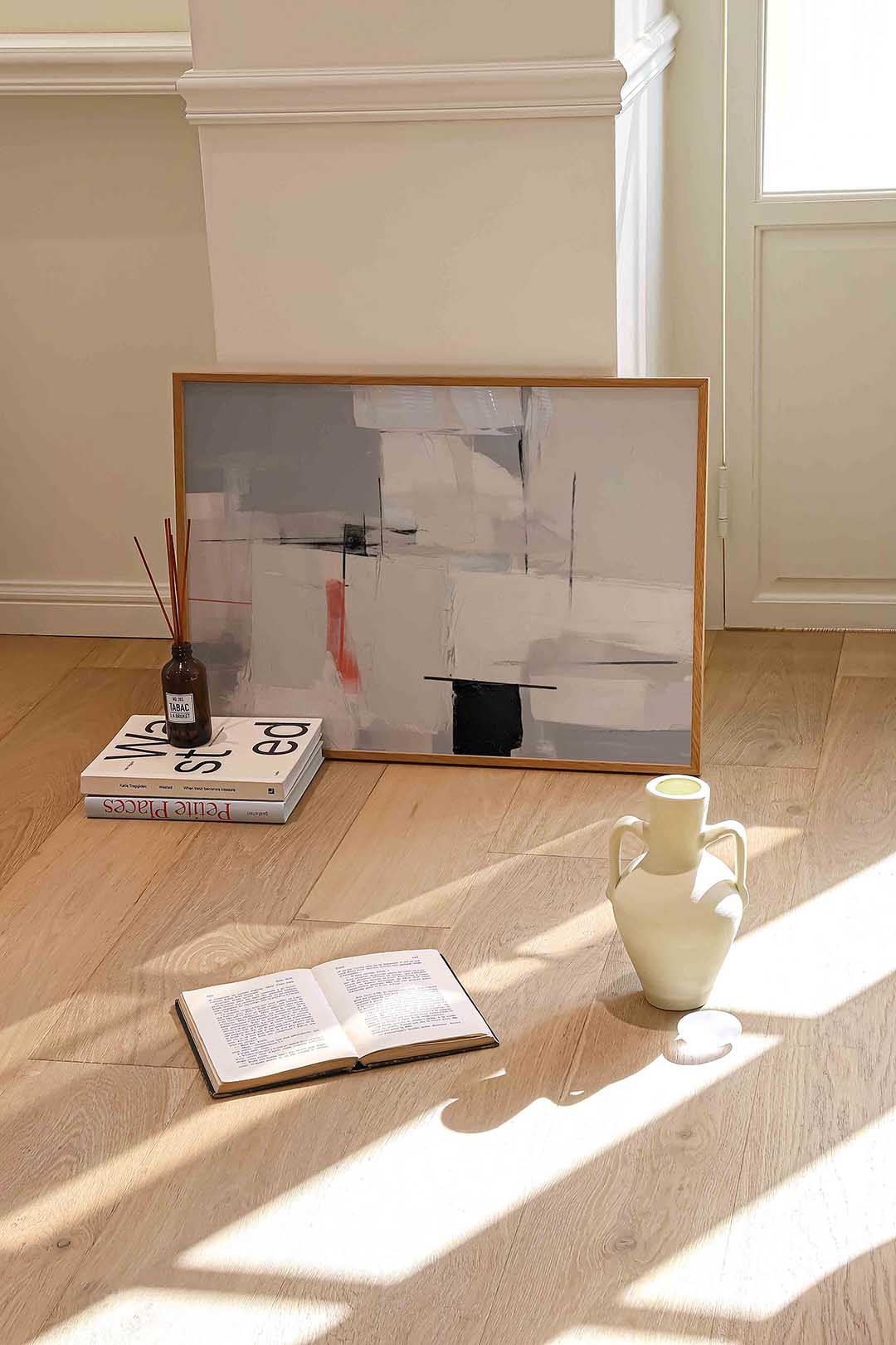 Abstracte vormen – liggende abstracte wanddecoratie van WallArtistic