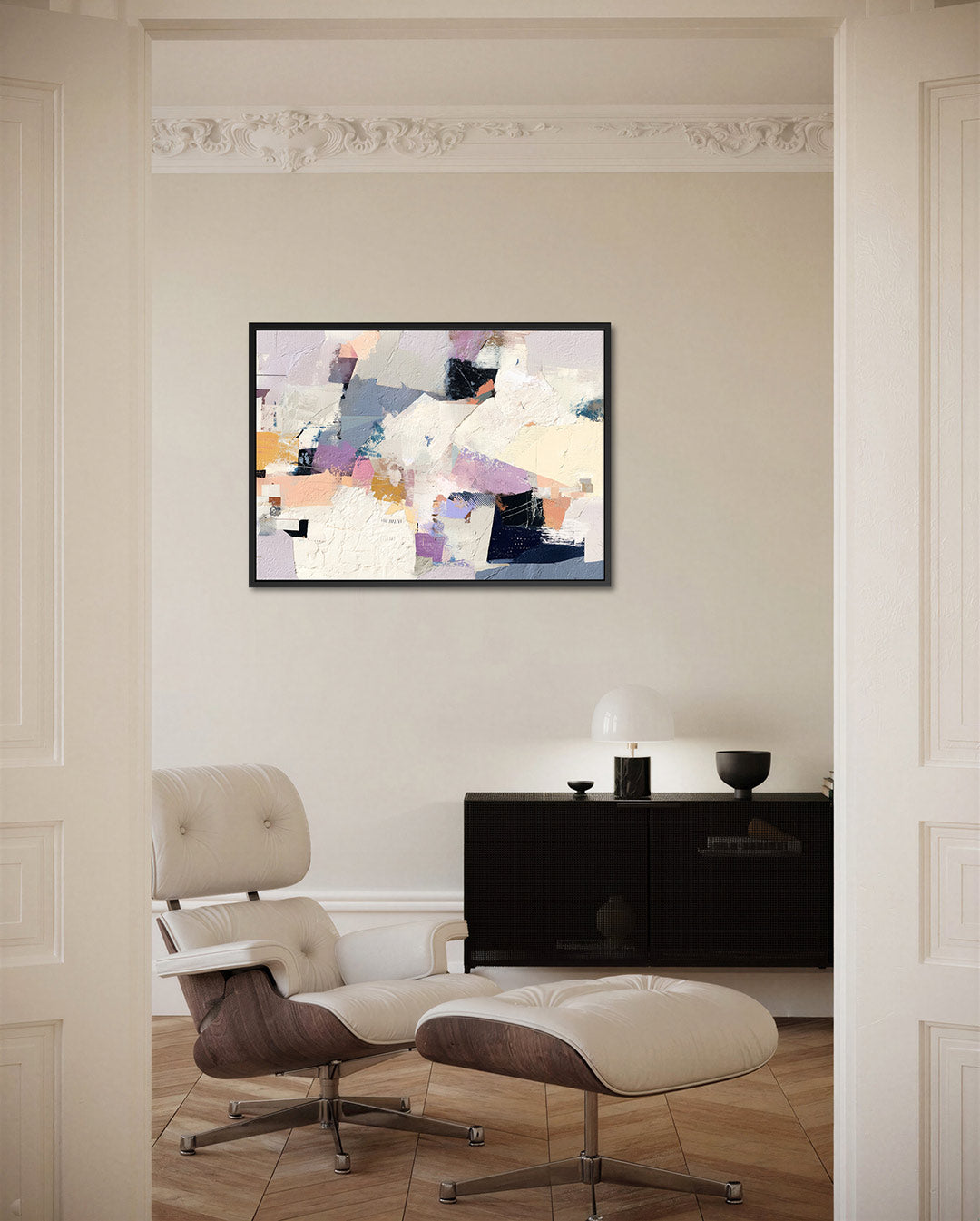 Dynamische vormen – liggende wanddecoratie